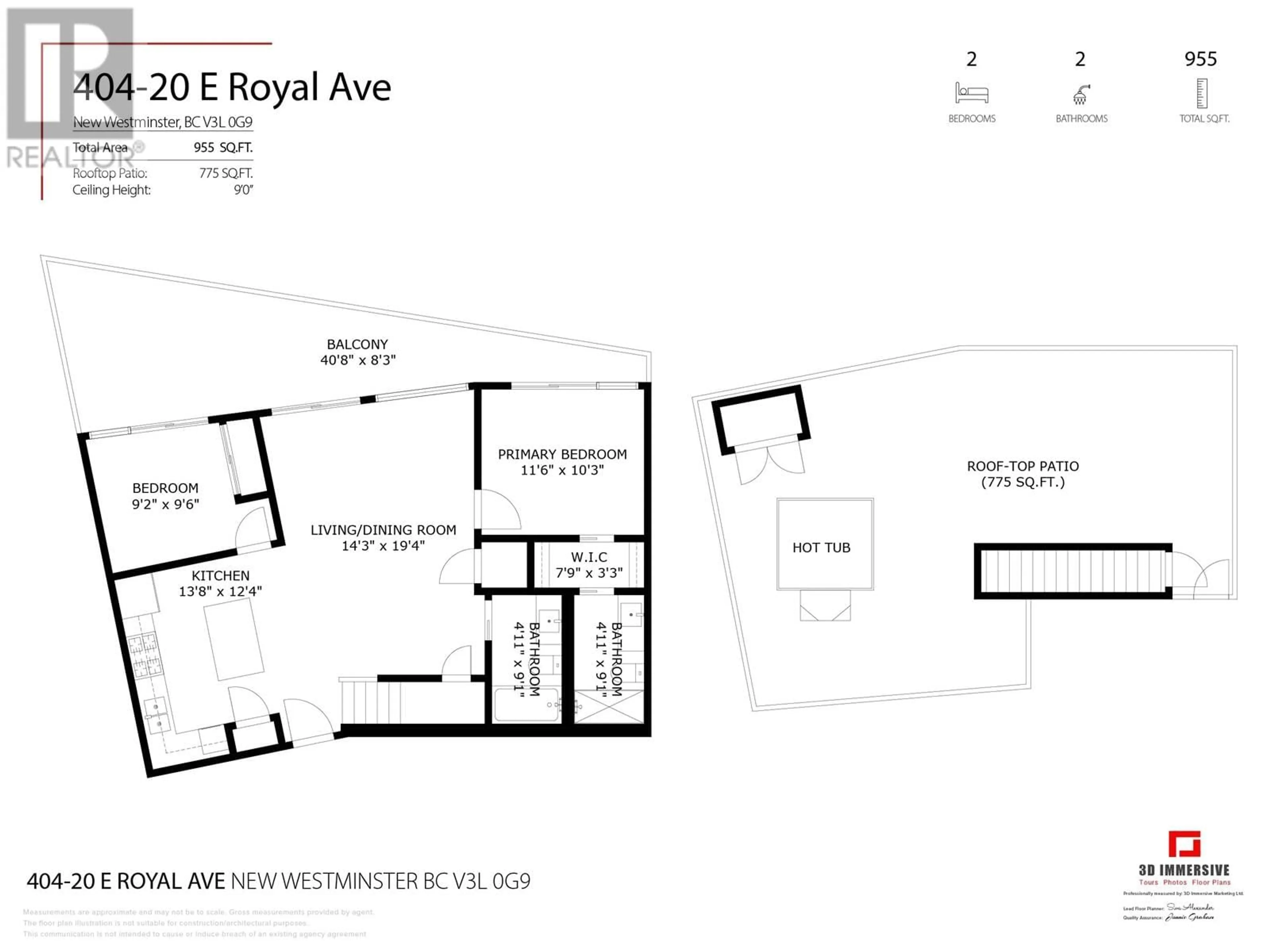 Floor plan for 404 - 20 ROYAL AVENUE, New Westminster British Columbia V3L0G9