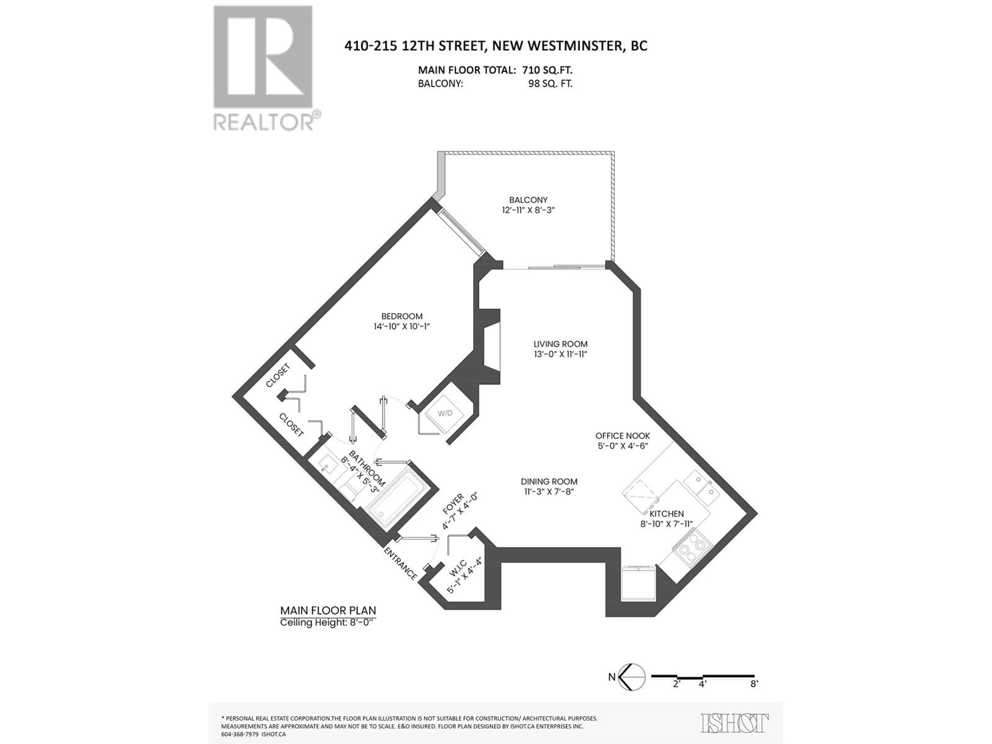 Floor plan for 410 - 215 TWELFTH STREET, New Westminster British Columbia V3M4H4