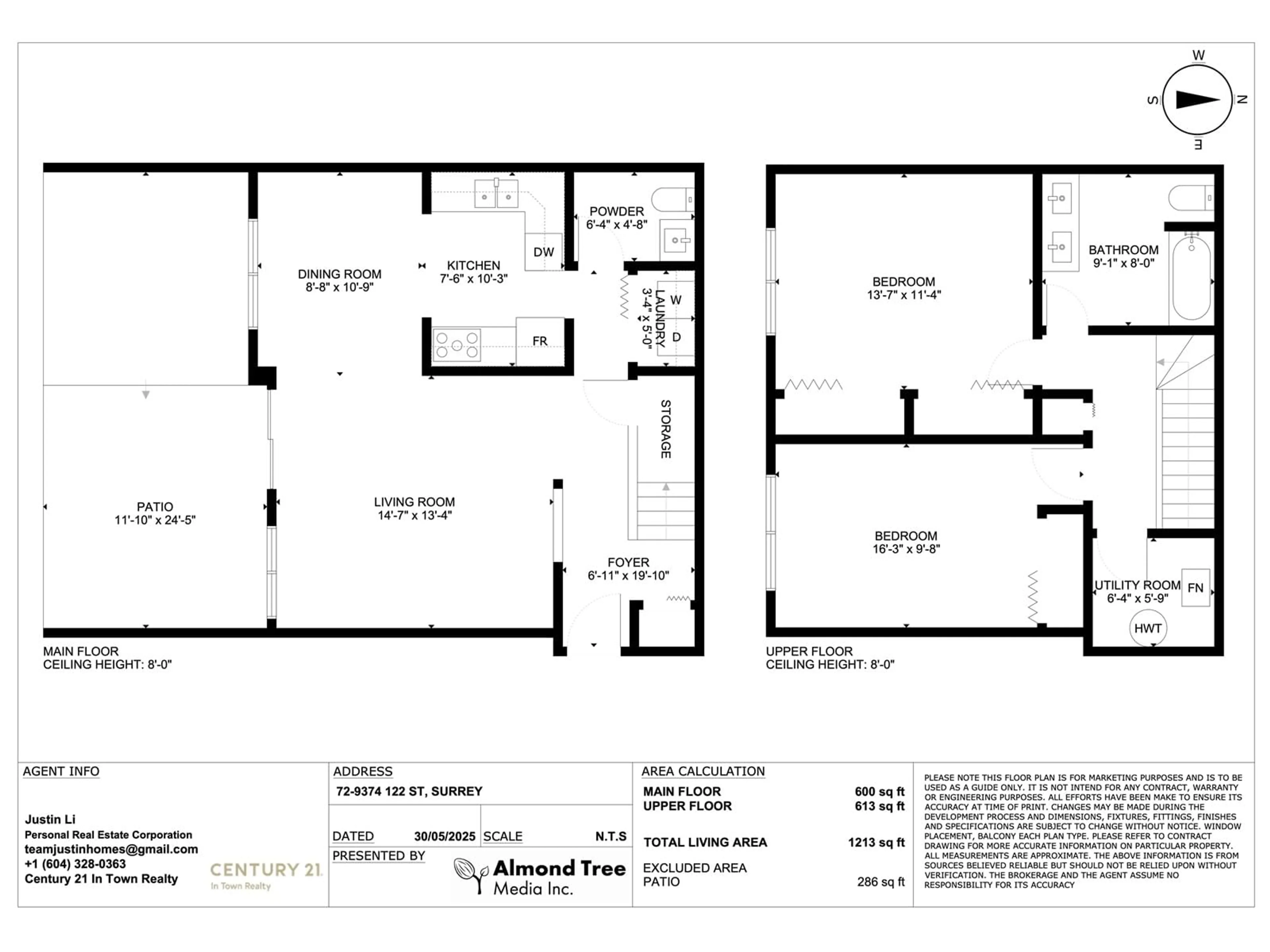 Floor plan for 72 - 9374 122, Surrey British Columbia V3V4L6