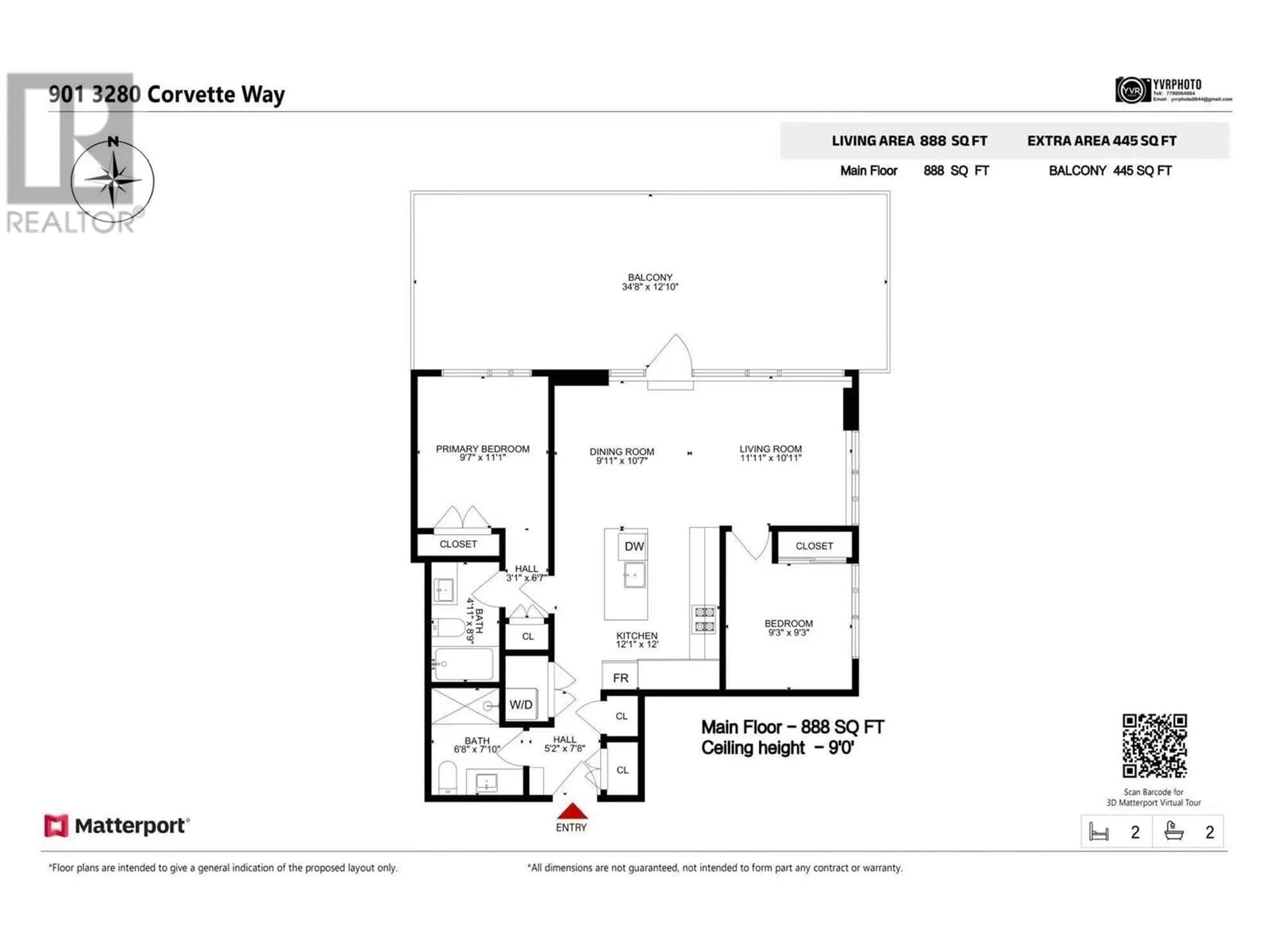 Floor plan for 901 - 3280 CORVETTE WAY, Richmond British Columbia V6X0T9