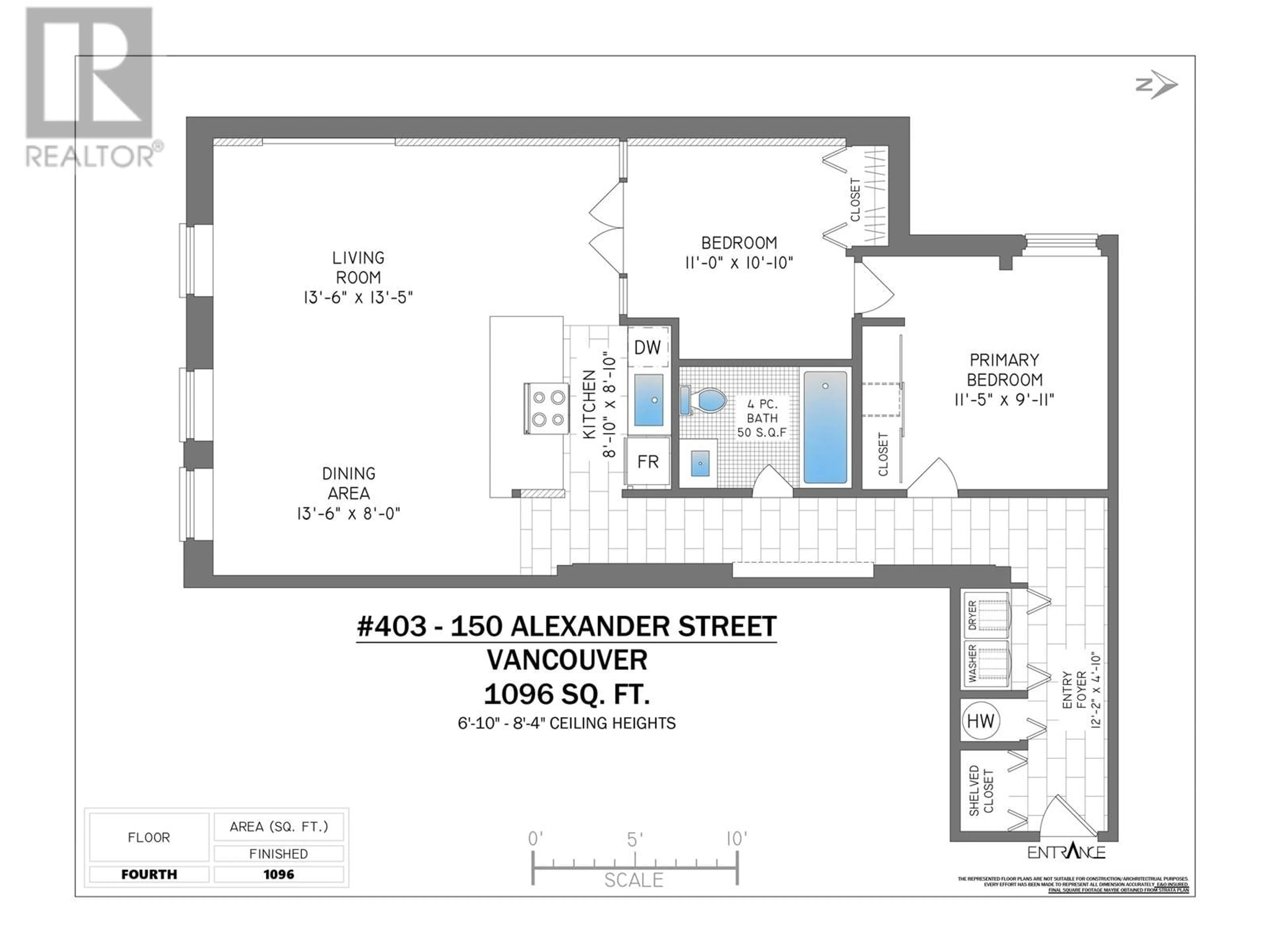 Floor plan for 403 - 150 ALEXANDER STREET, Vancouver British Columbia V6A1B5