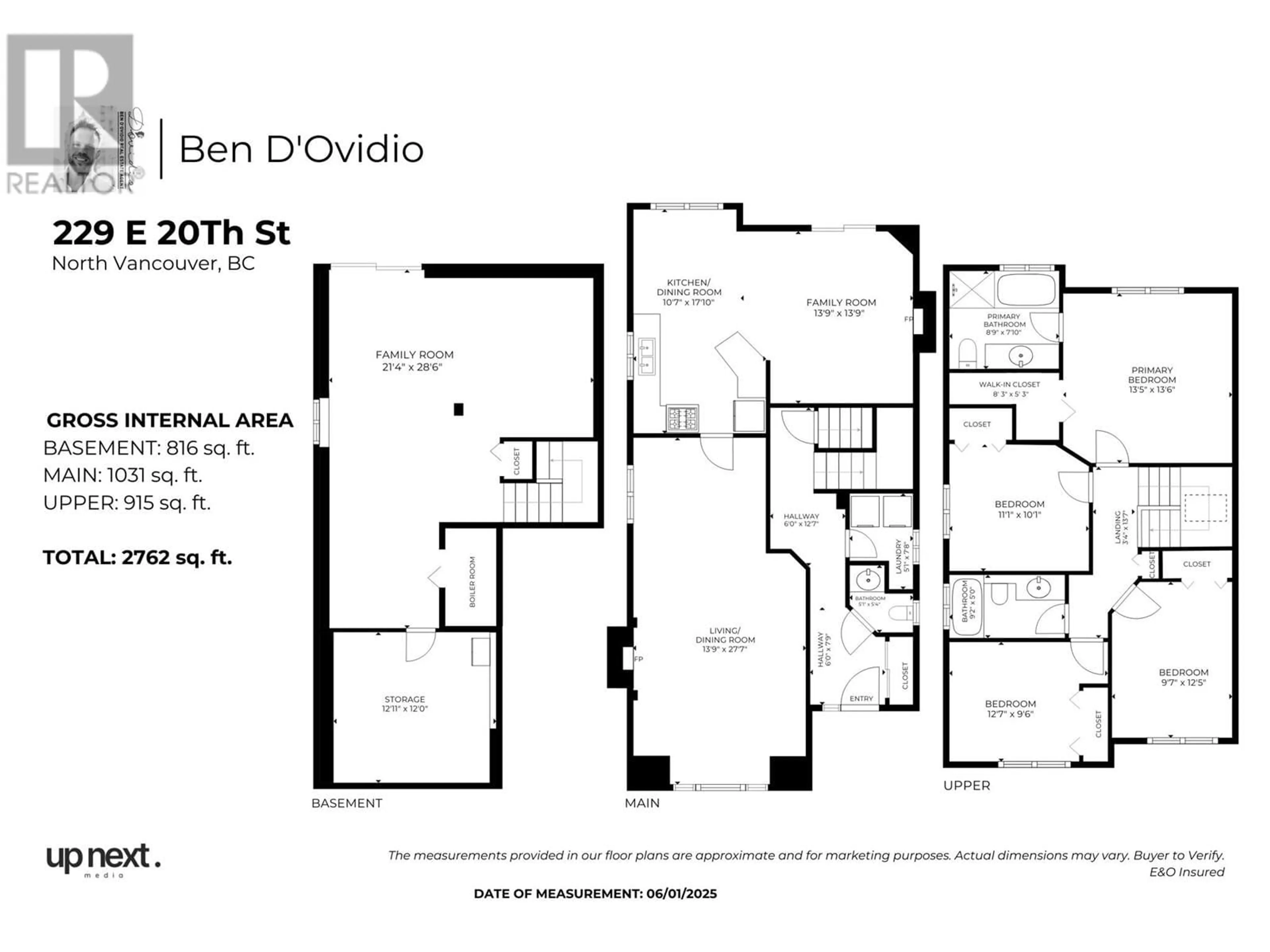 Floor plan for 229 20TH STREET, North Vancouver British Columbia V7L3A6