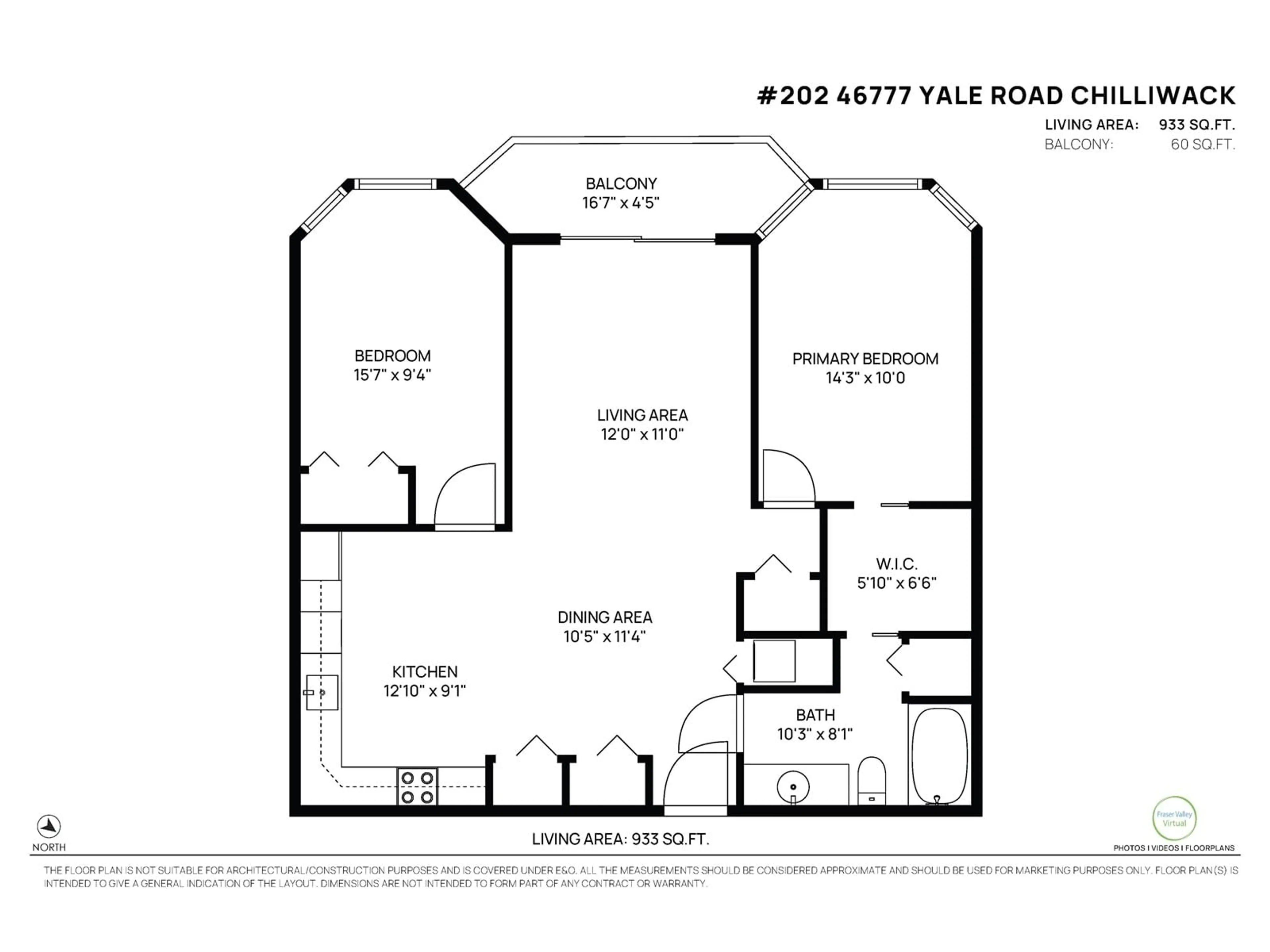 Floor plan for 202 - 46777 YALE ROAD, Chilliwack British Columbia V2P2S3