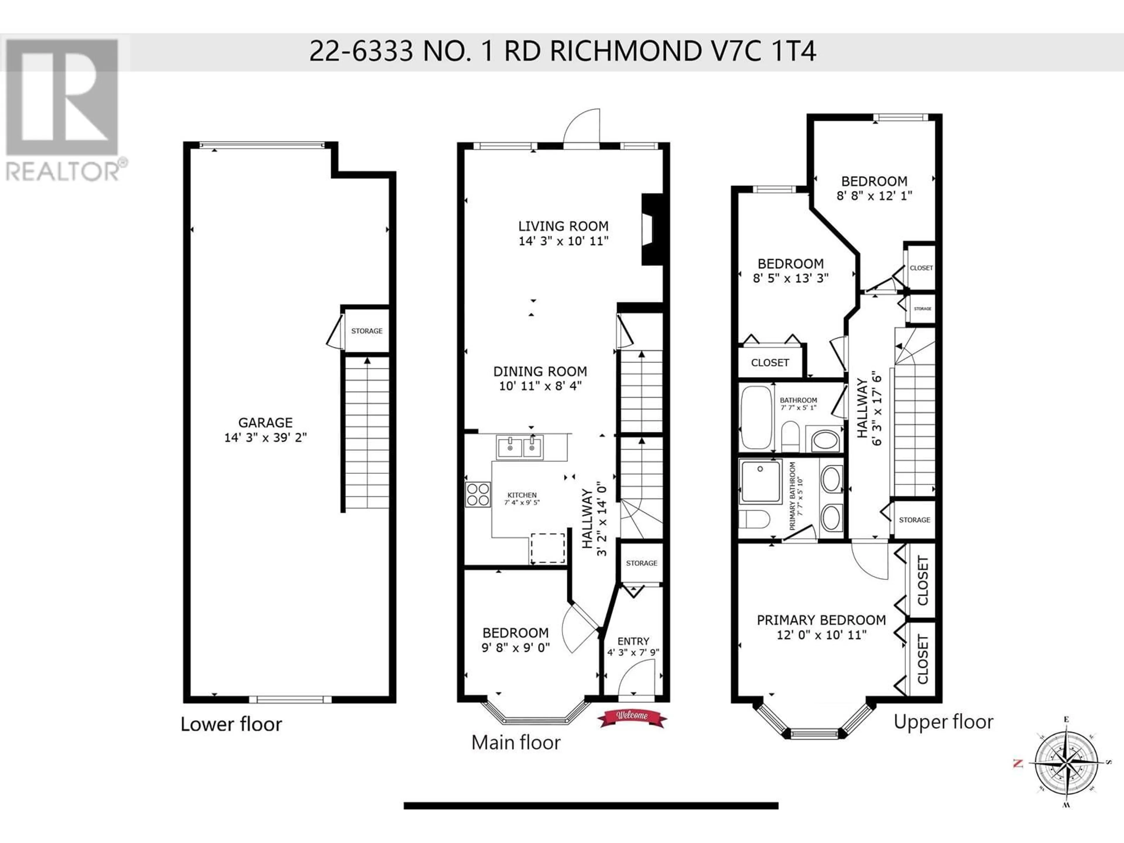 Floor plan for 22 - 6333 NO. 1 ROAD, Richmond British Columbia V7C1T4