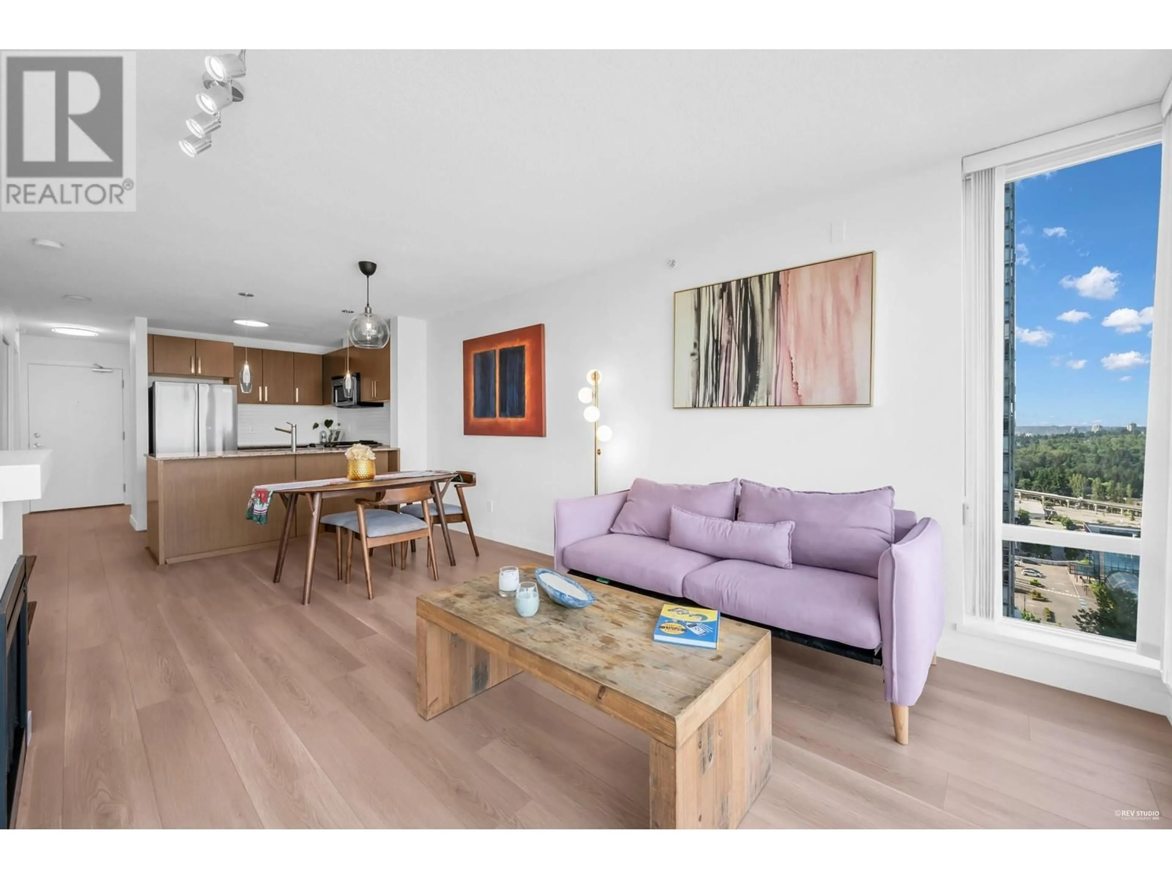 Living room with furniture, wood/laminate floor for 1803 - 9868 CAMERON STREET, Burnaby British Columbia V3J0A5