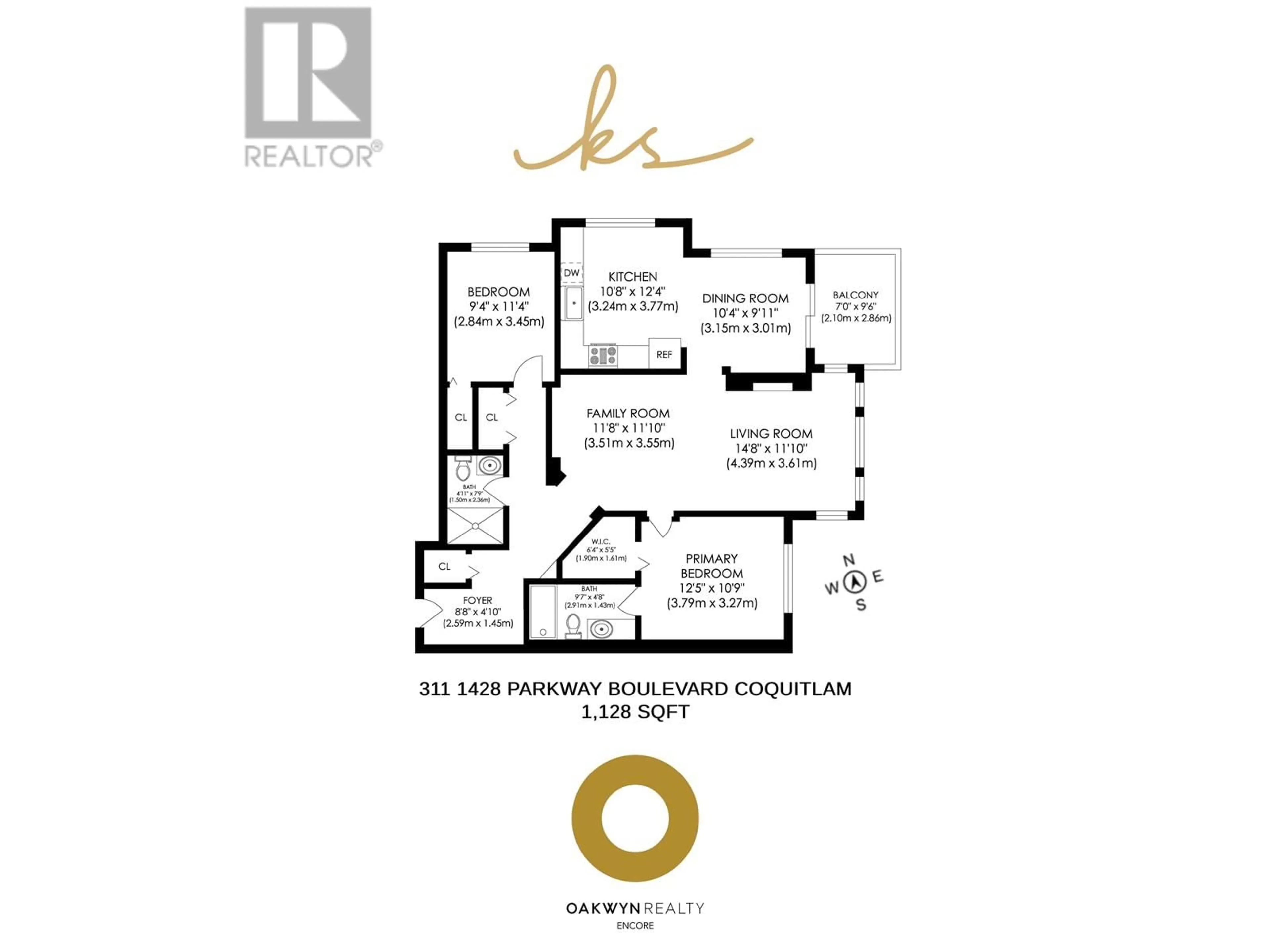 Floor plan for 311 - 1428 PARKWAY BOULEVARD, Coquitlam British Columbia V3E3L8