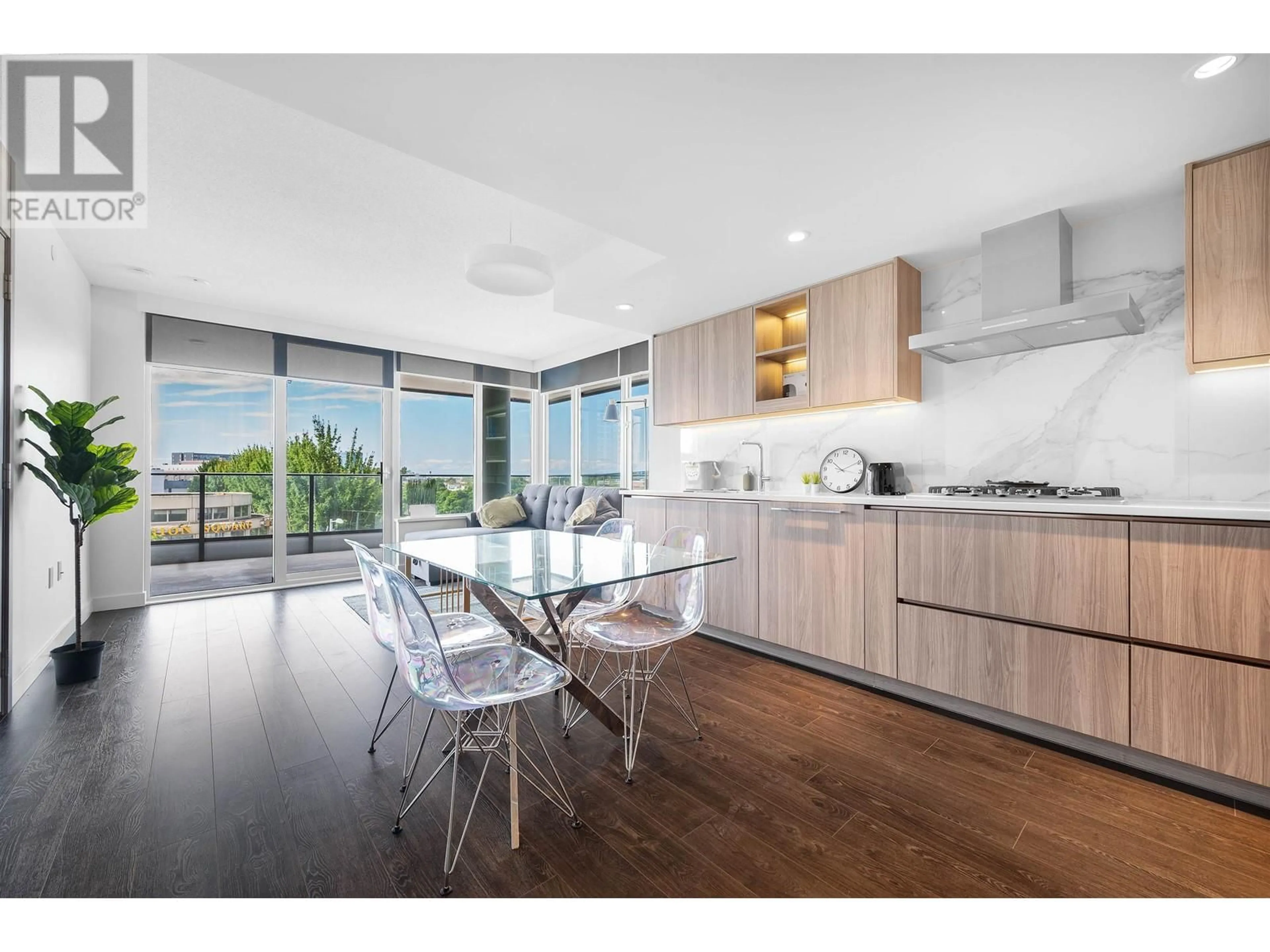 Open concept kitchen, wood/laminate floor for 408 - 8555 CAPSTAN WAY, Richmond British Columbia V6X0W1