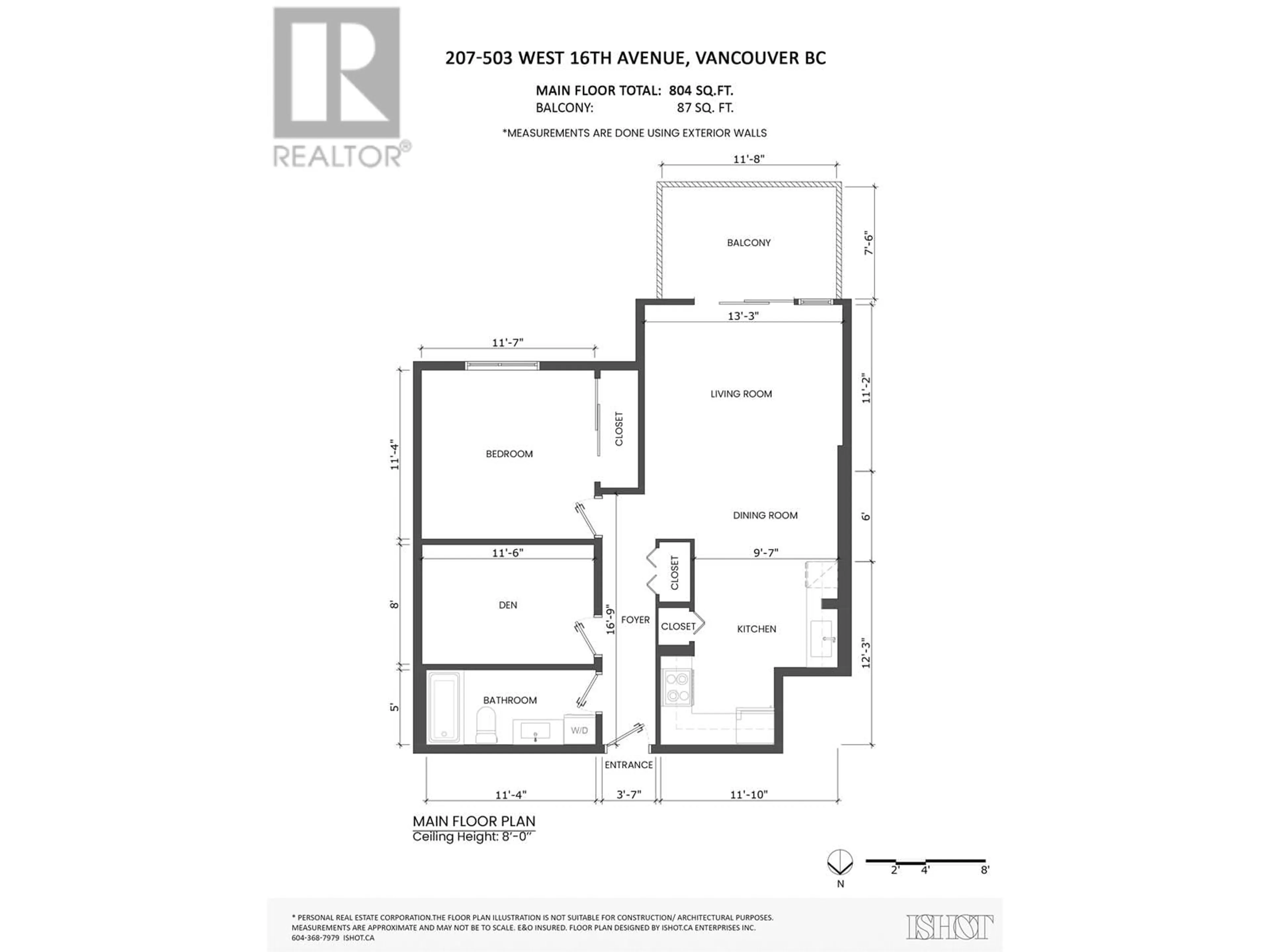 Floor plan for 207 - 503 16TH AVENUE, Vancouver British Columbia V5Z4N3