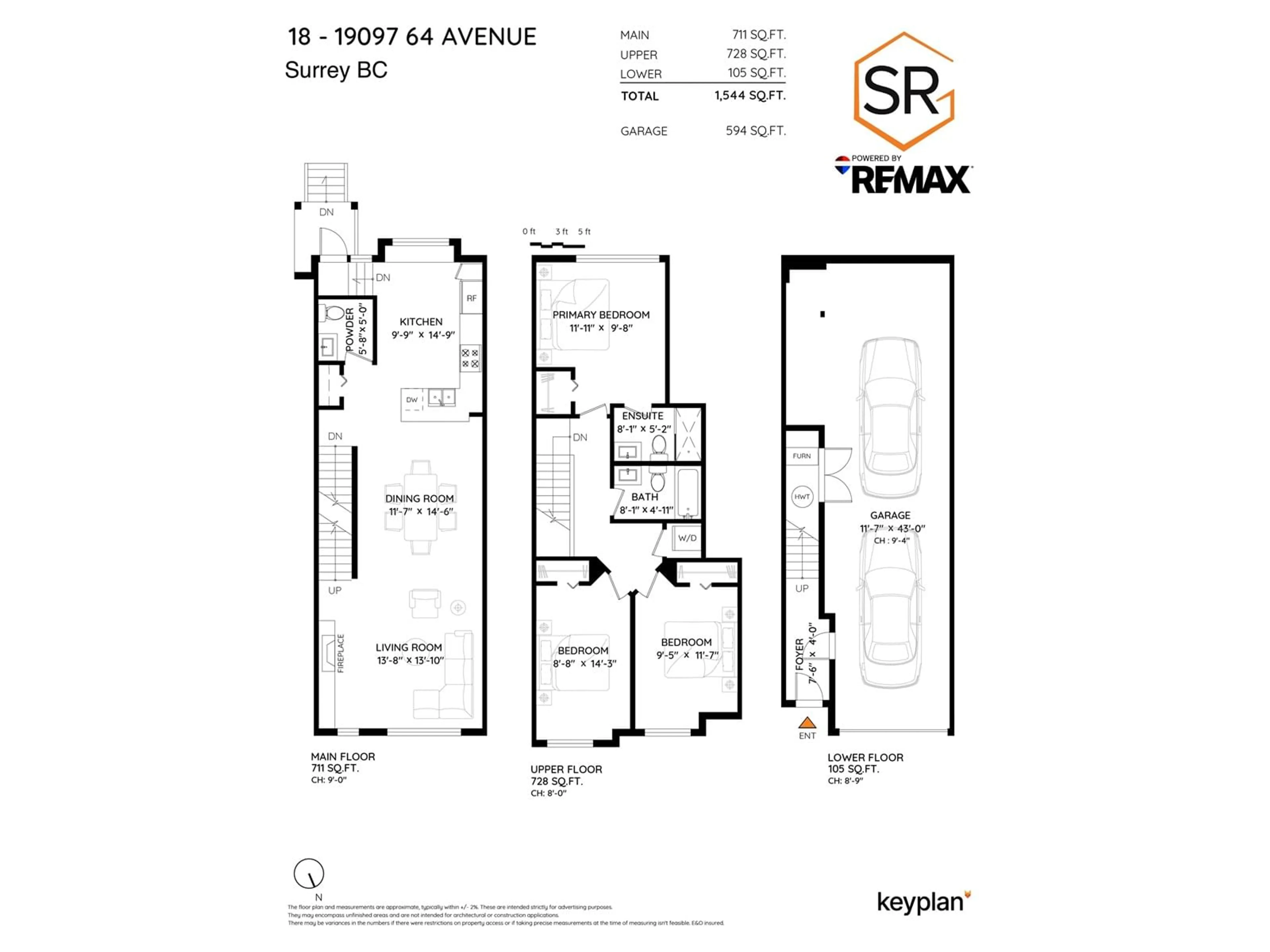 Floor plan for 18 - 19097 64, Surrey British Columbia V3S6X5