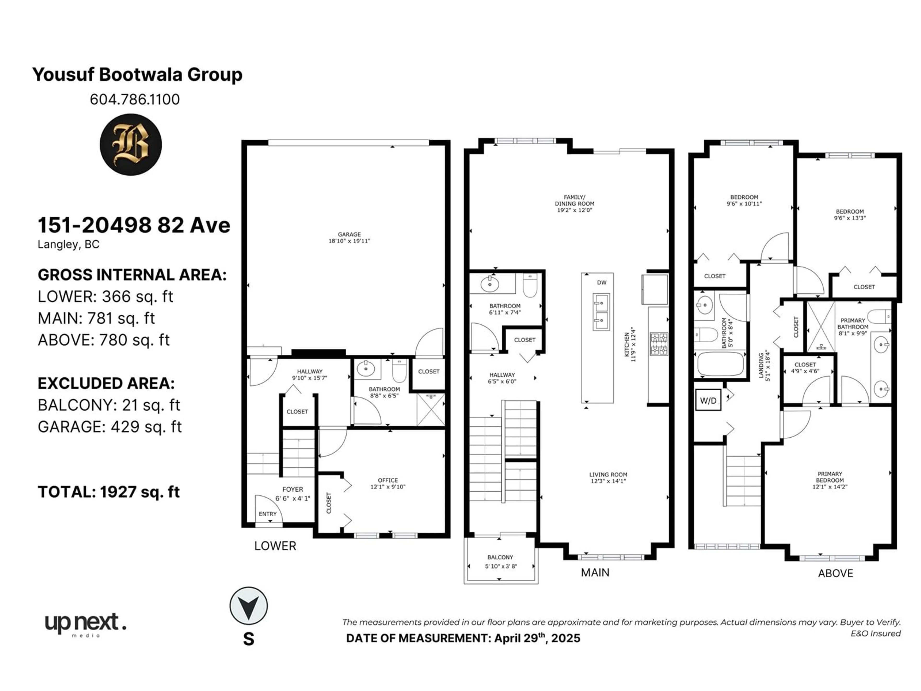 Floor plan for 151 - 20498 82, Langley British Columbia V2Y0V1