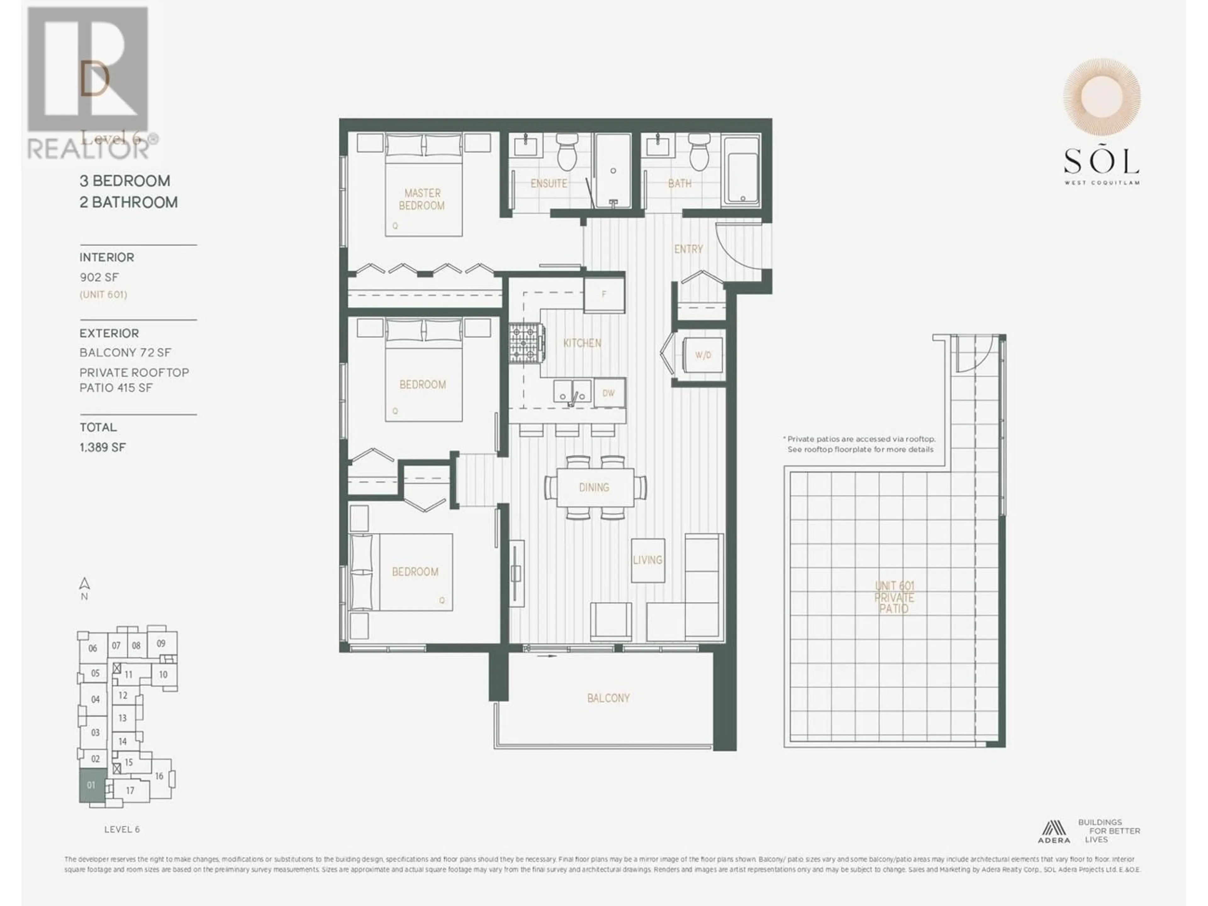 Floor plan for 601 - 723 GROVER AVENUE, Coquitlam British Columbia V3J4G2