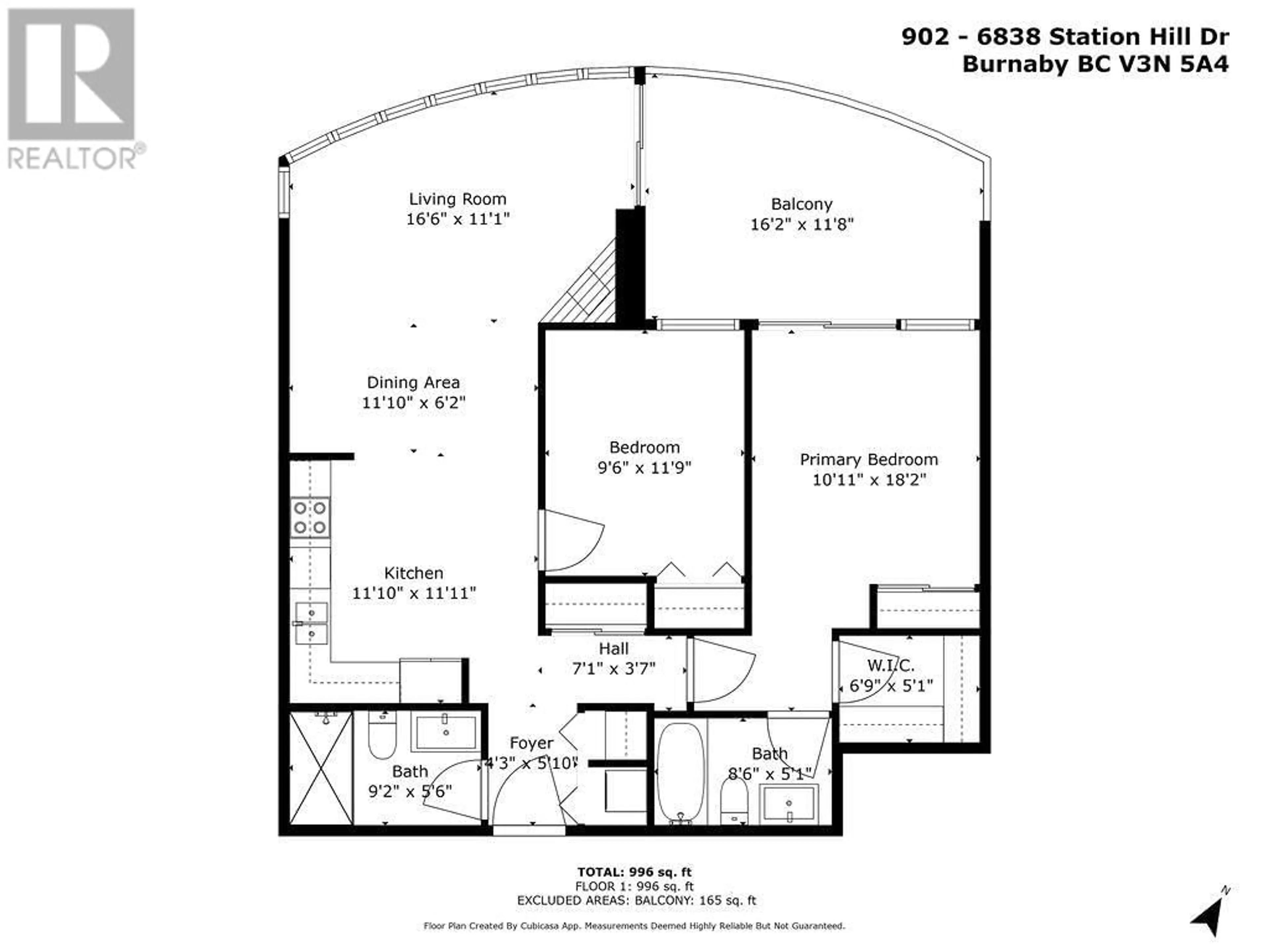 Floor plan for 902 - 6838 STATION HILL DRIVE, Burnaby British Columbia V3N5A4