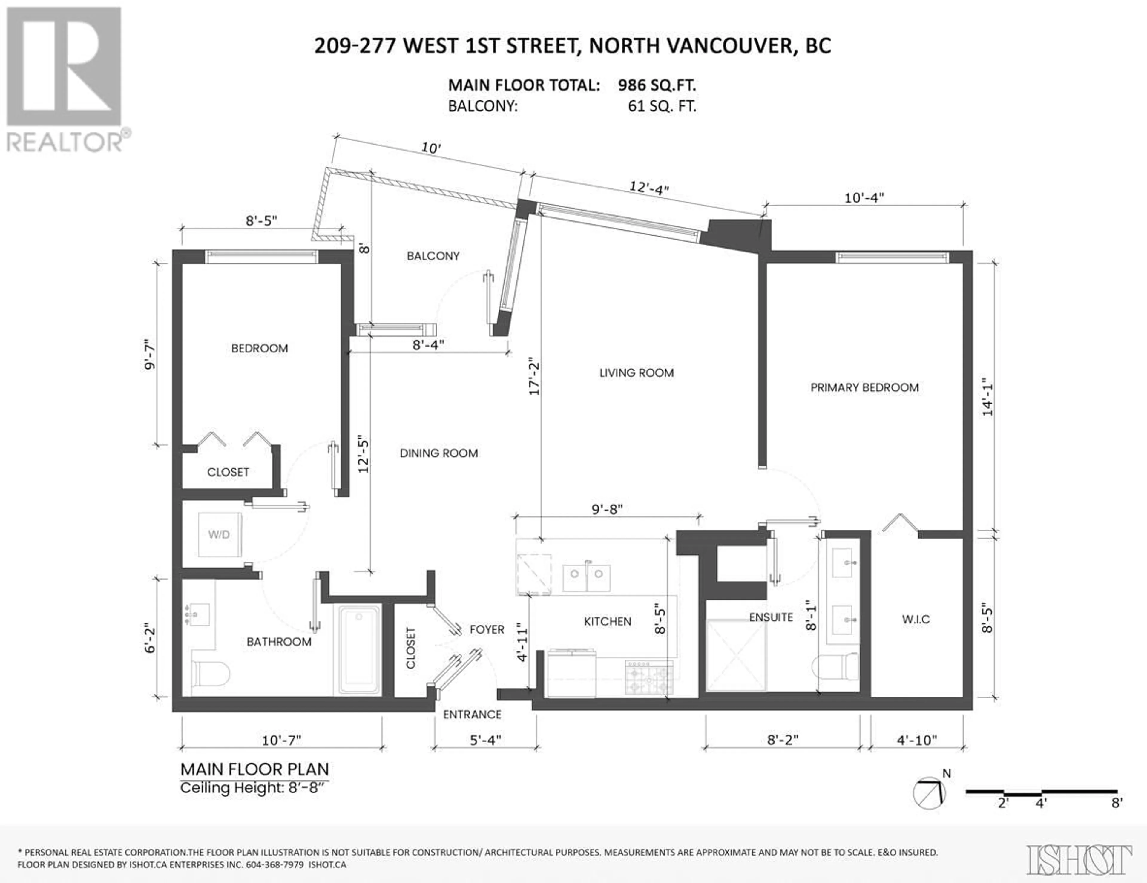 Floor plan for 209 - 277 1ST STREET, North Vancouver British Columbia V7M0E8