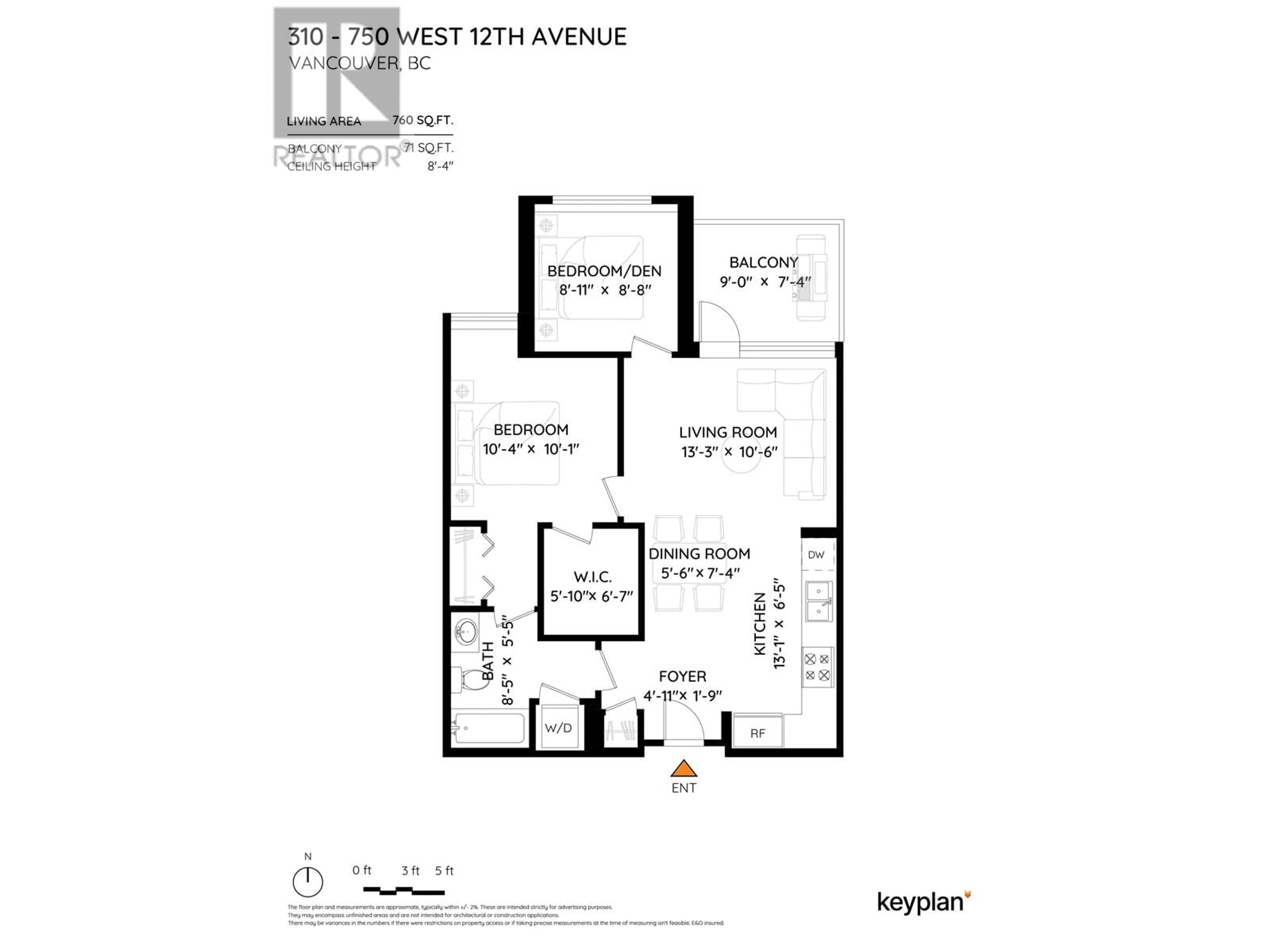 Floor plan for 310 - 750 12TH AVENUE, Vancouver British Columbia V5Z0A3