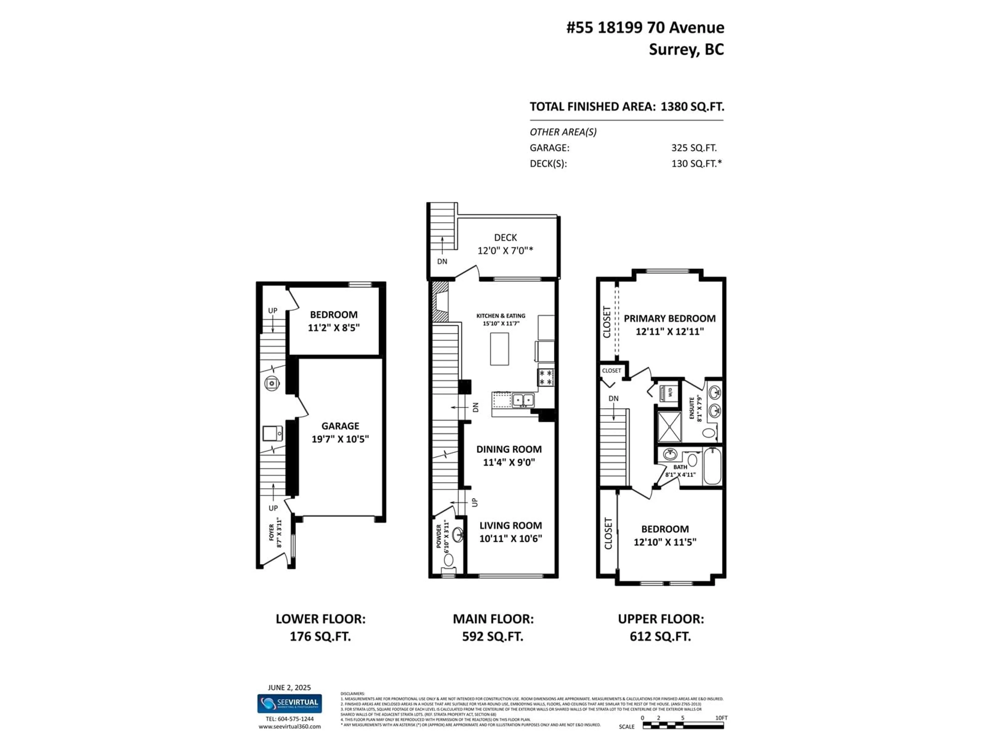 Floor plan for 55 - 18199 70, Surrey British Columbia V3S2N9