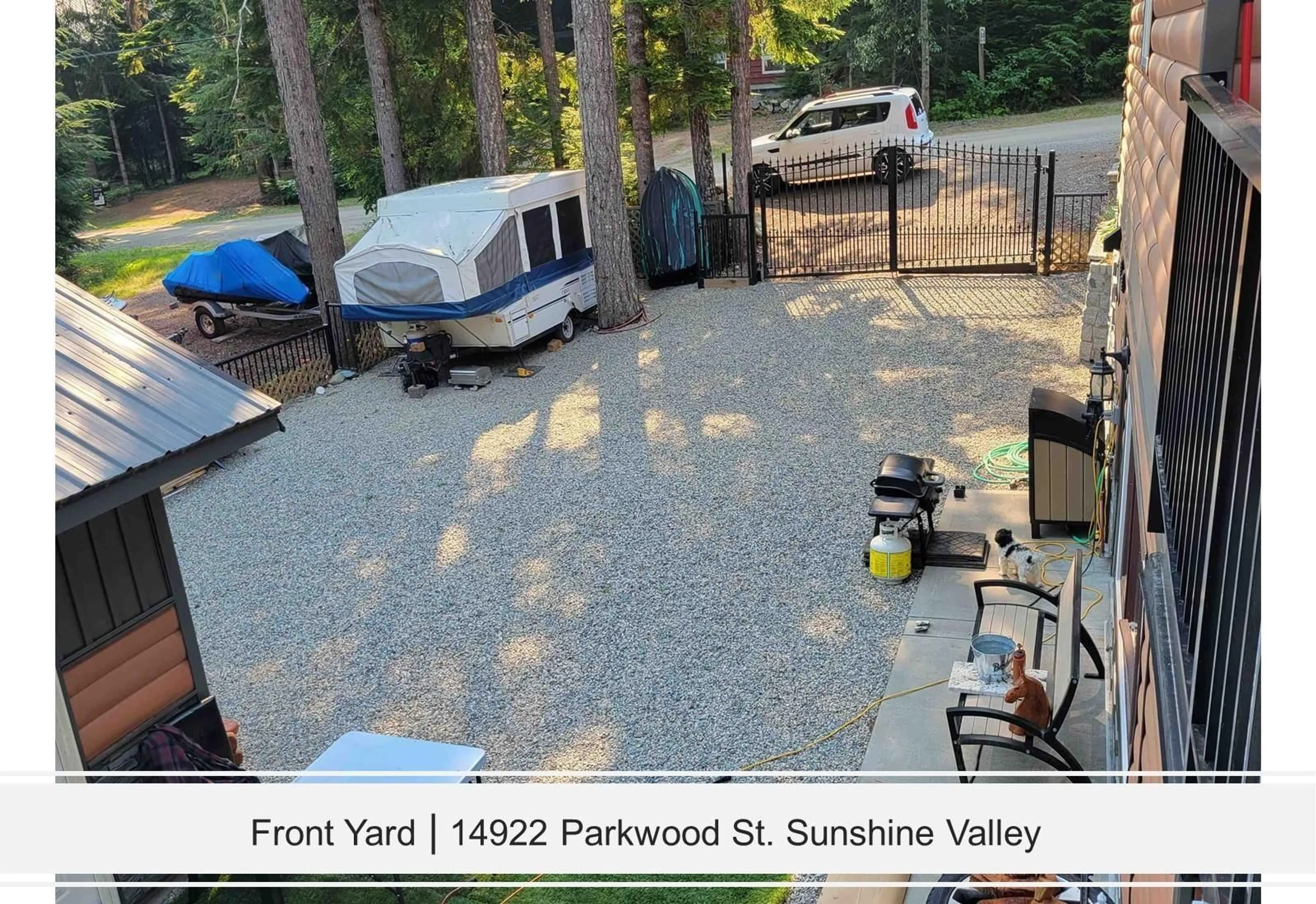A pic from outside/outdoor area/front of a property/back of a property/a pic from drone, forest/trees view for 14922 PARKWOOD STREET, Sunshine Valley British Columbia V0X1L5