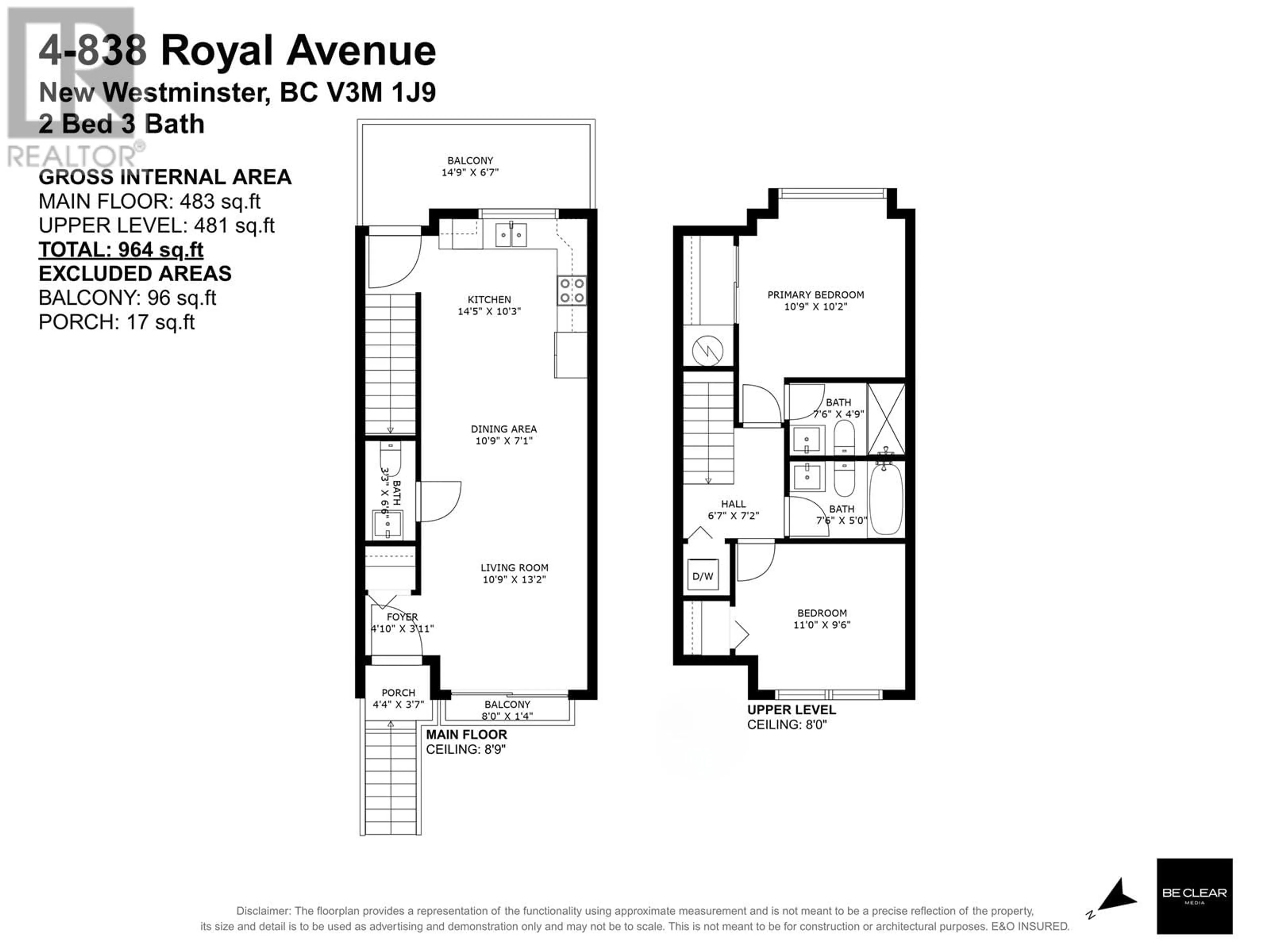 Floor plan for 4 - 838 ROYAL AVENUE, New Westminster British Columbia V3M1J9