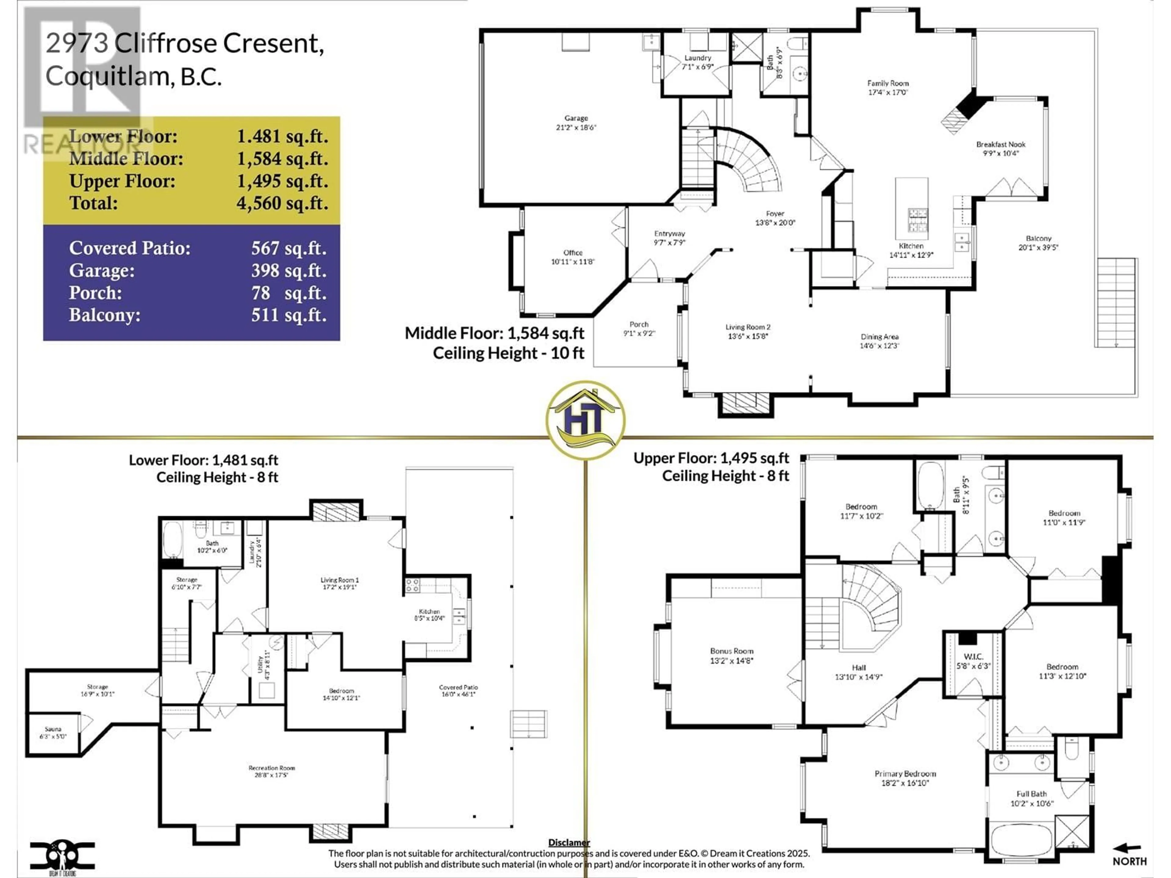 Floor plan for 2932 CLIFFROSE CRESCENT, Coquitlam British Columbia V3E2T2