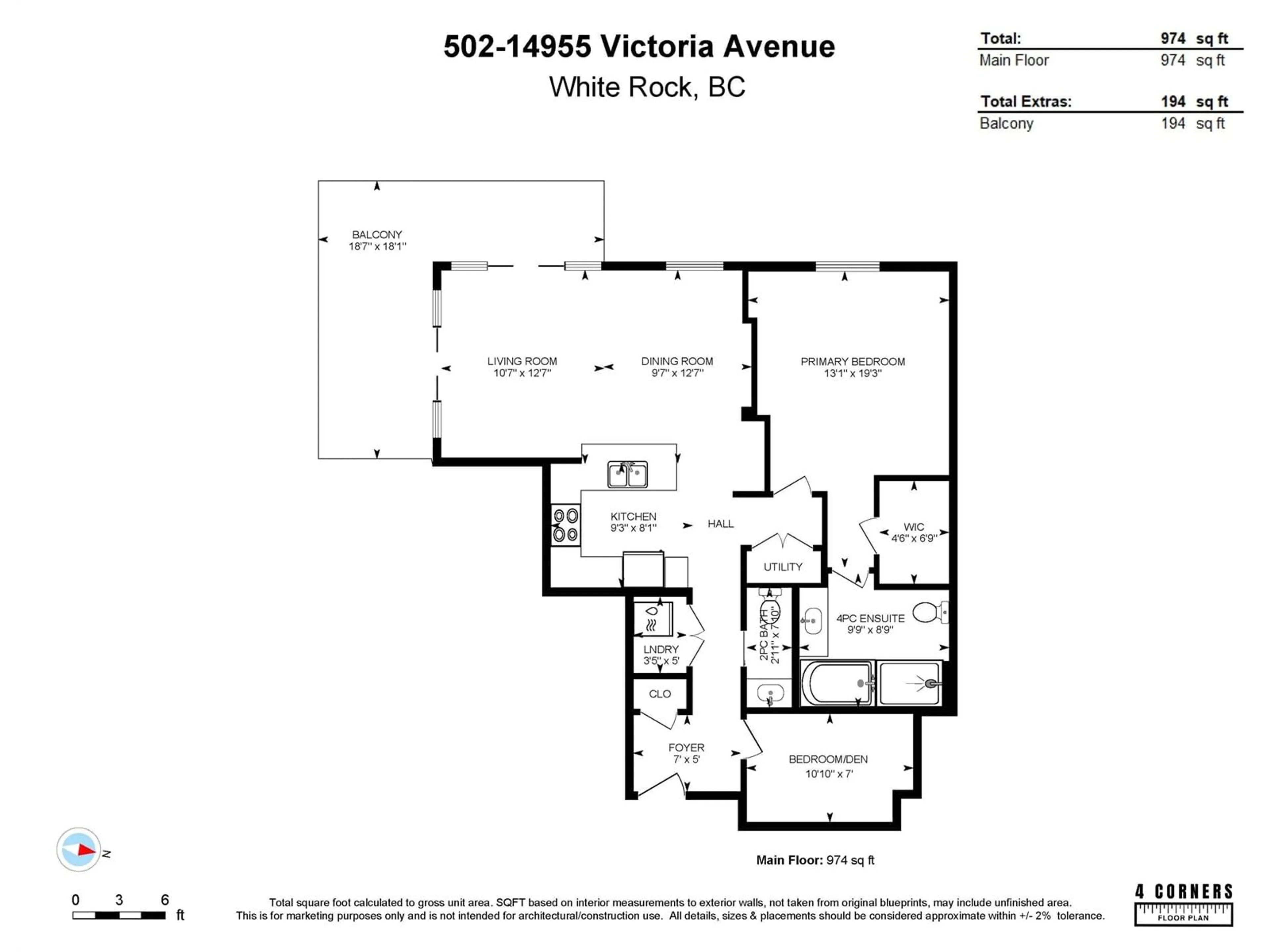 Floor plan for 502 - 14955 VICTORIA, White Rock British Columbia V4B1G2