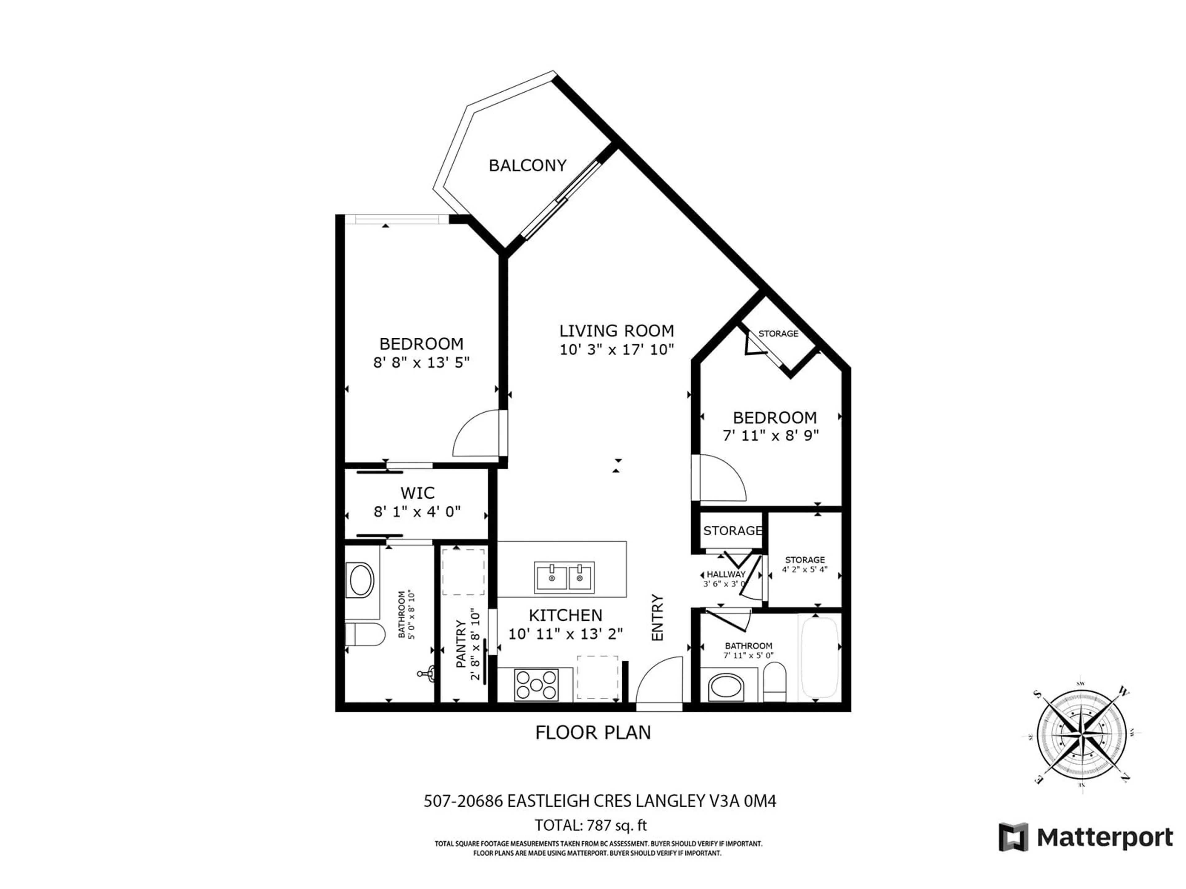 Floor plan for 507 - 20686 EASTLEIGH, Langley British Columbia V3A0M4