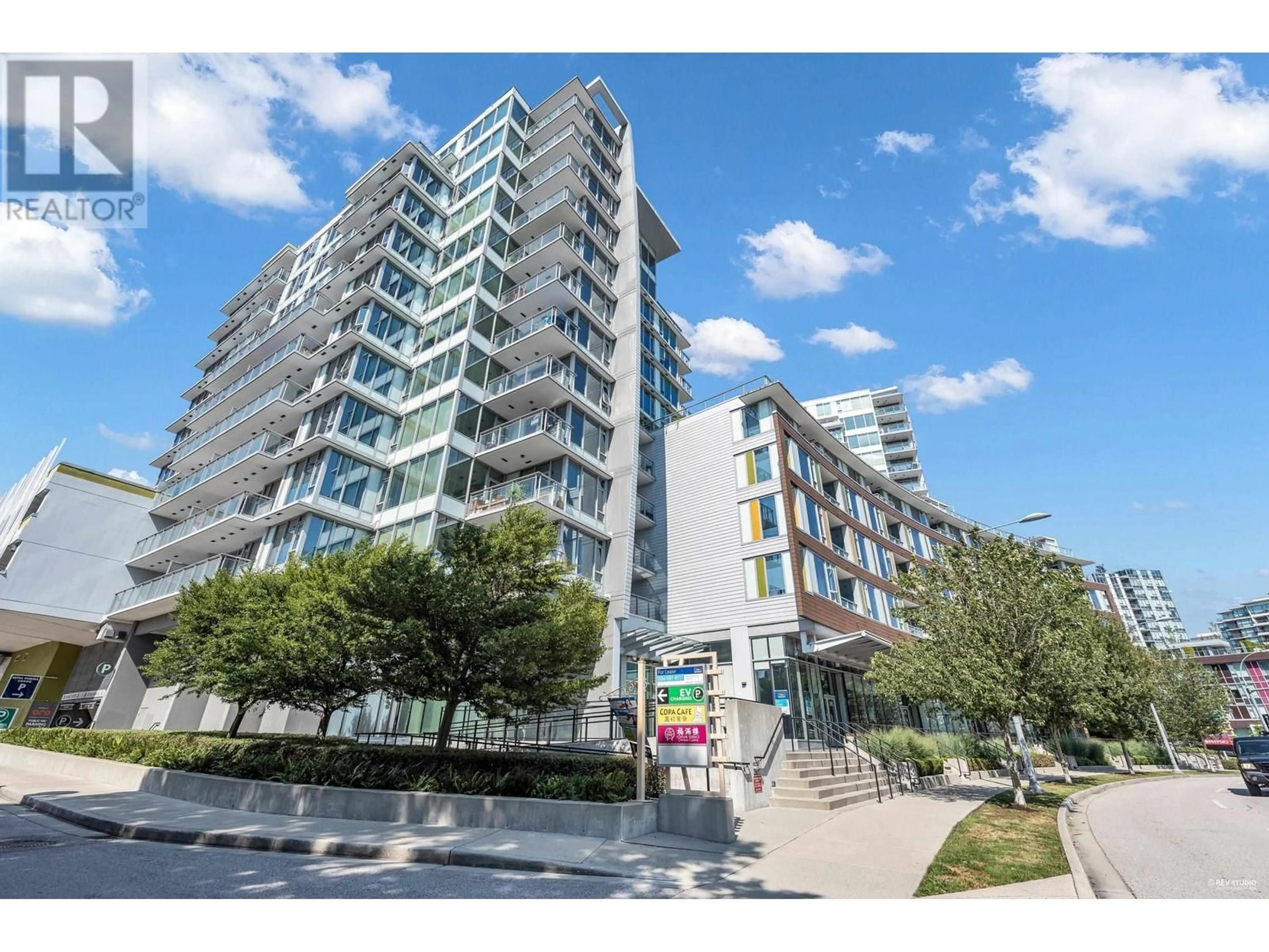 A pic from outside/outdoor area/front of a property/back of a property/a pic from drone, street for 905 - 6951 ELMBRIDGE WAY, Richmond British Columbia V7C4N1