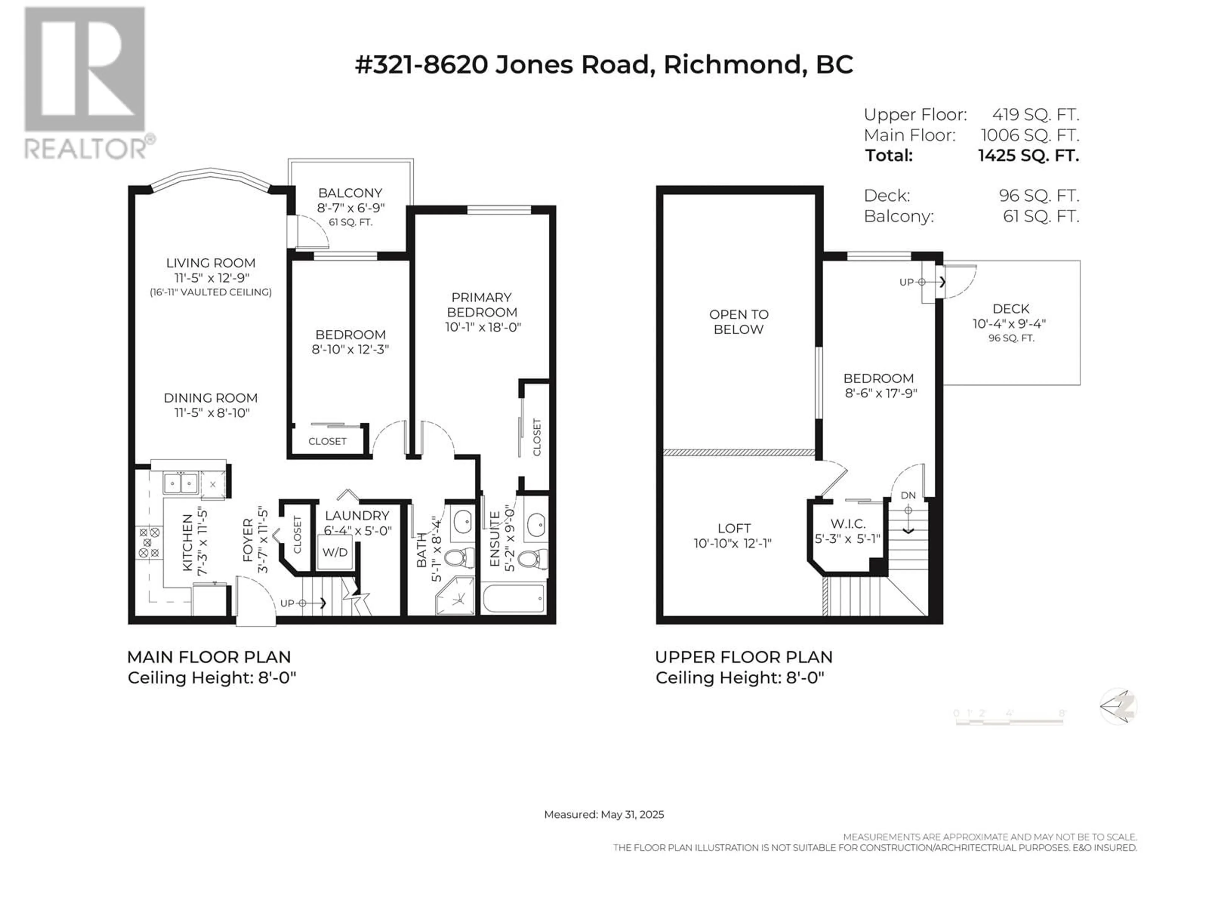 Floor plan for 321 - 8620 JONES ROAD, Richmond British Columbia V6Y3Z4
