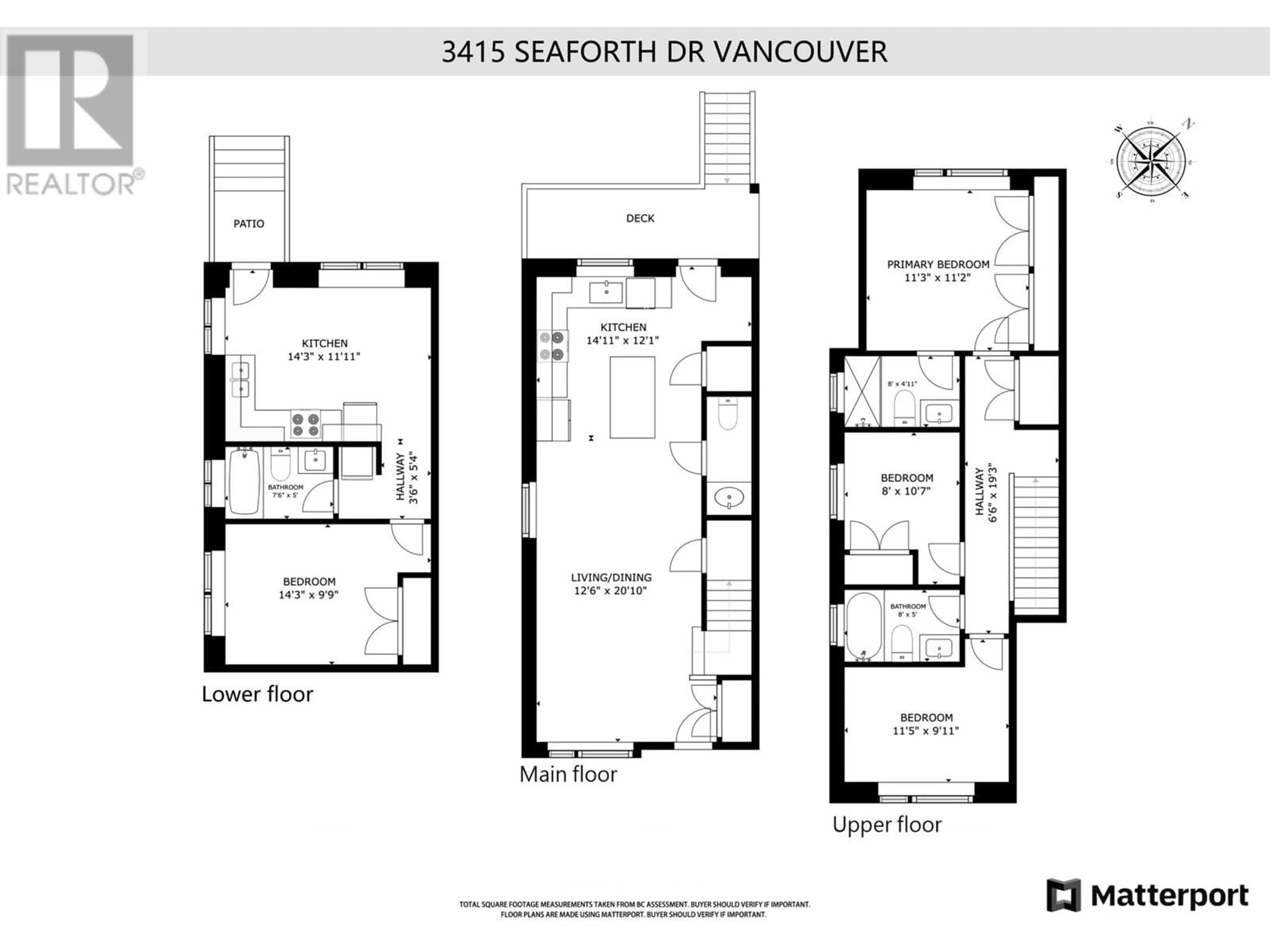 Floor plan for 3415 SEAFORTH DRIVE, Vancouver British Columbia V5M4C6