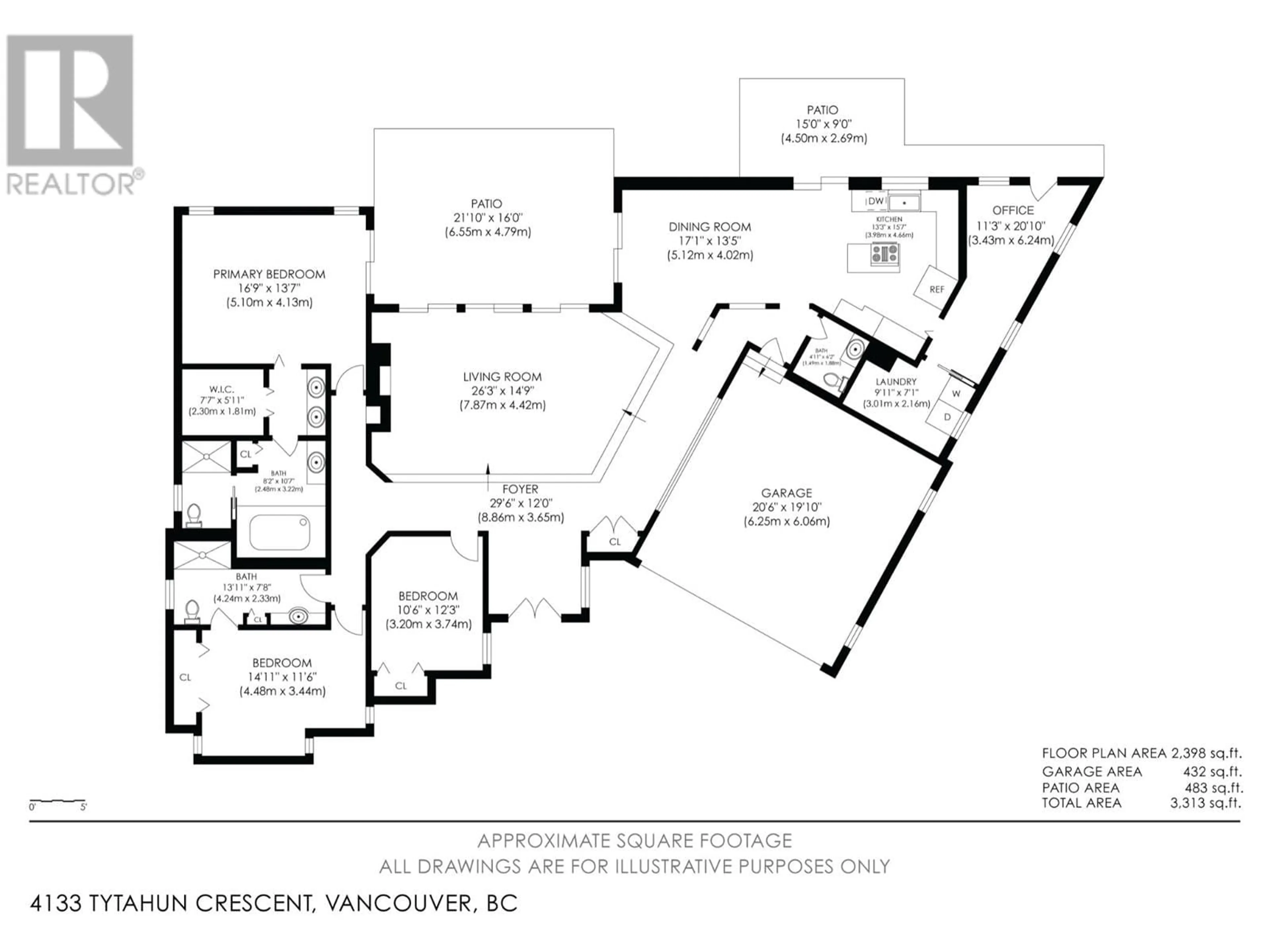 Floor plan for 4133 TYTAHUN CRESCENT, Vancouver British Columbia V6N3N1