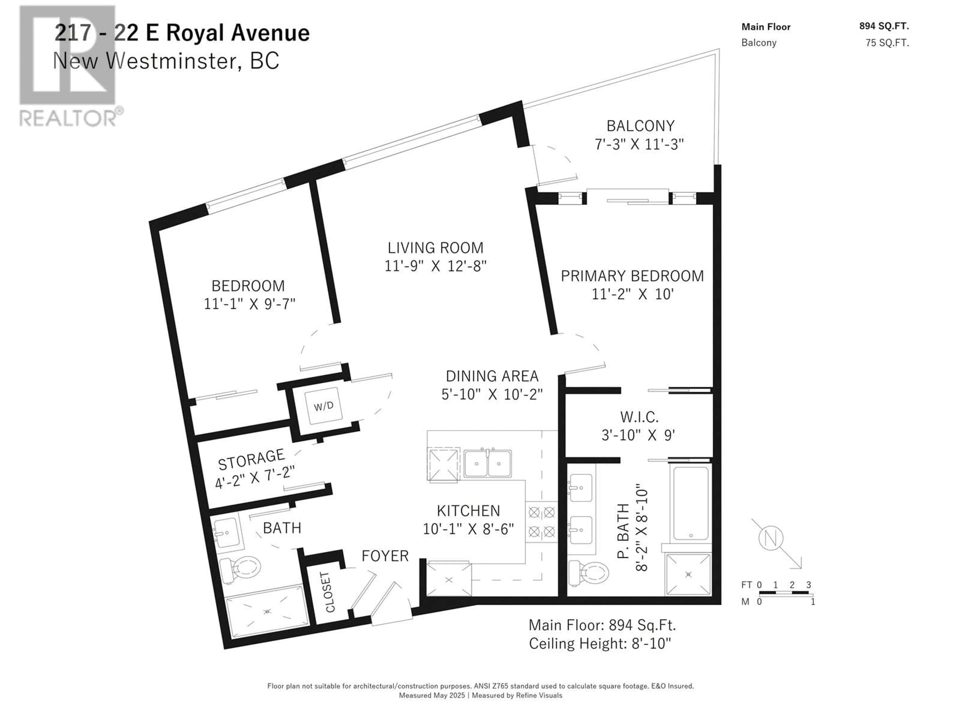Floor plan for 217 - 22 ROYAL AVENUE, New Westminster British Columbia V3L0H1
