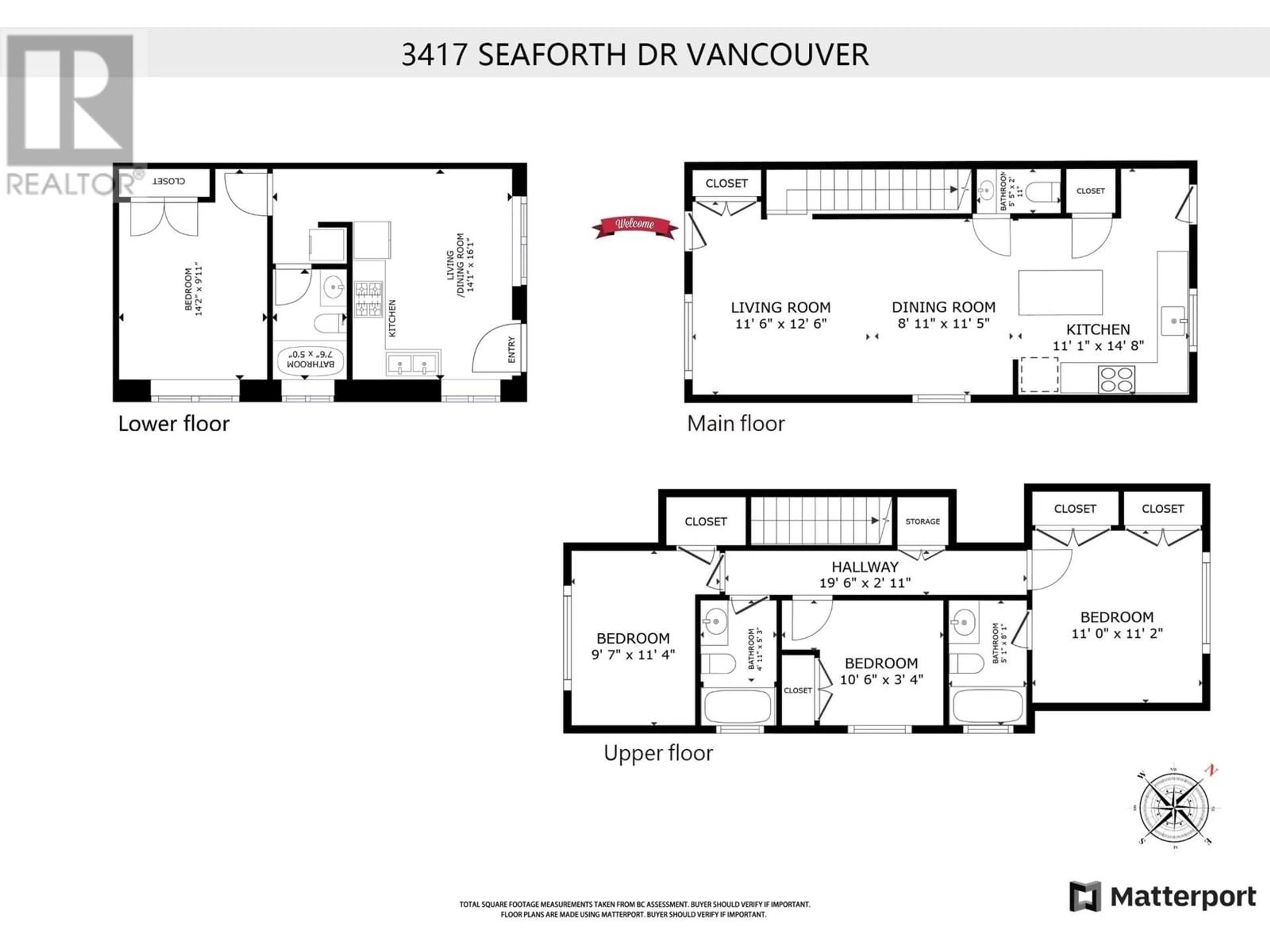 Floor plan for 3417 SEAFORTH DRIVE, Vancouver British Columbia V5M4C6