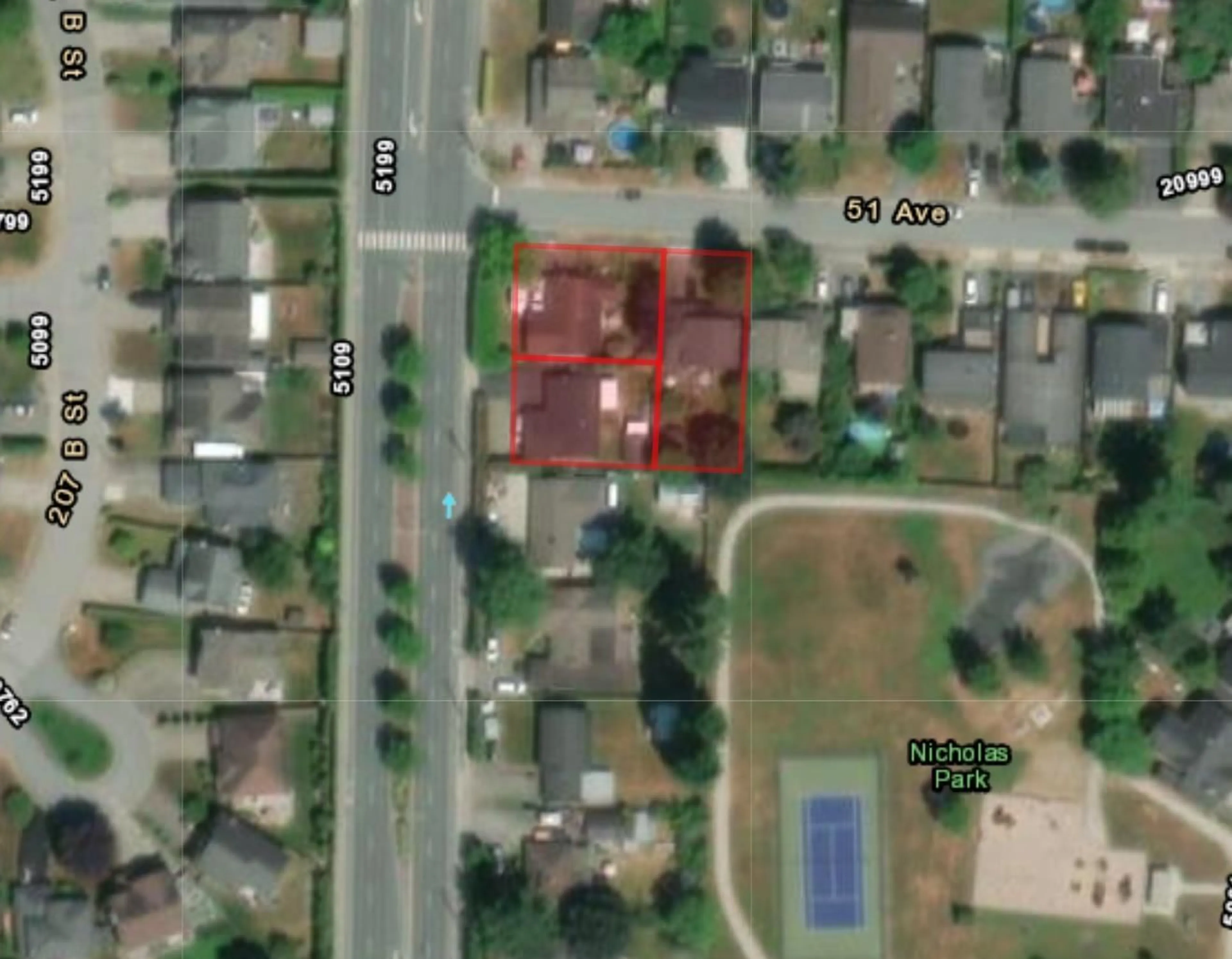A pic from outside/outdoor area/front of a property/back of a property/a pic from drone, street for 20820 51, Langley British Columbia V3A5C1