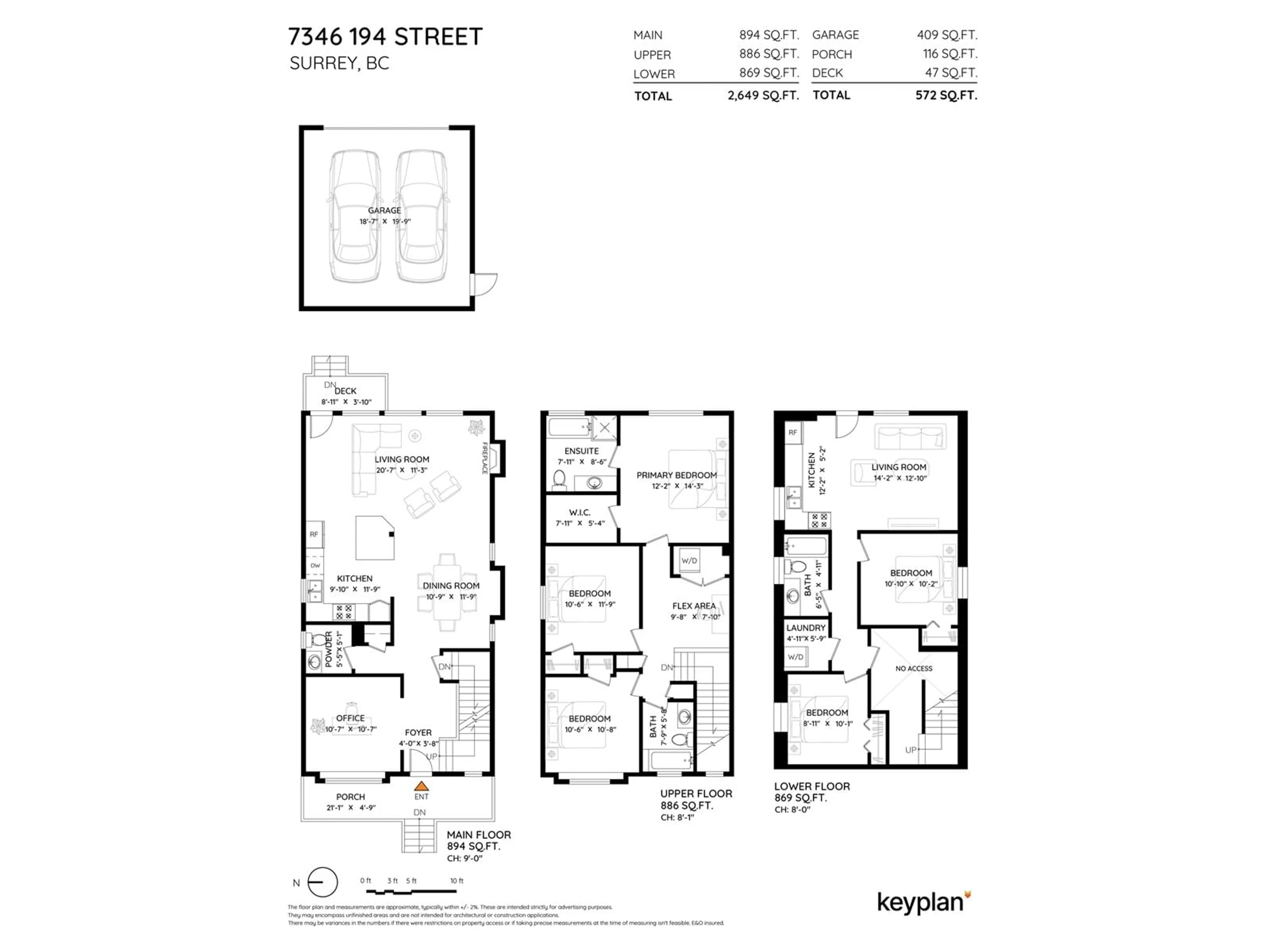 Floor plan for 7346 194, Surrey British Columbia V4N6K1