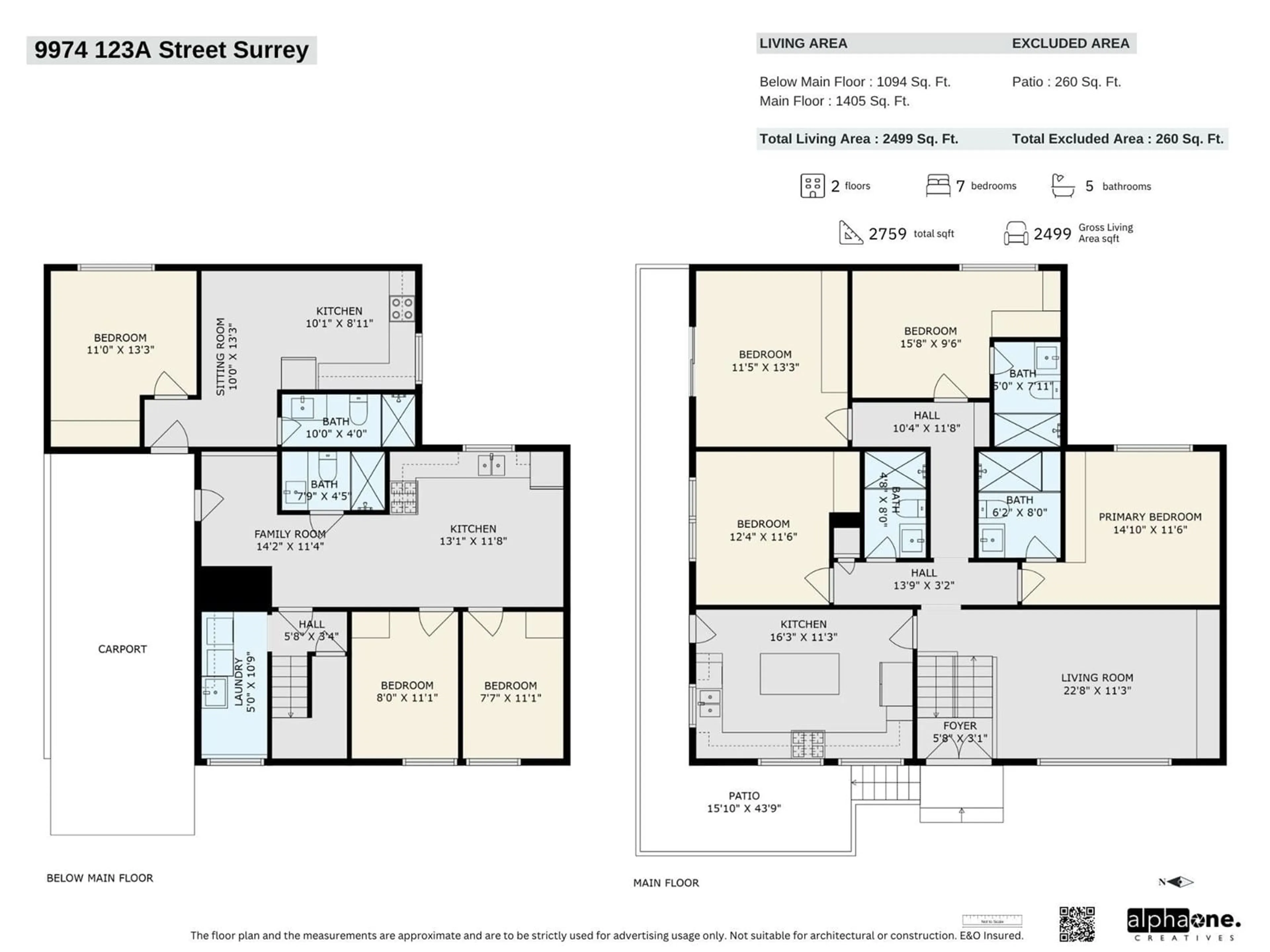 Floor plan for 9974 123A, Surrey British Columbia V3V4R2