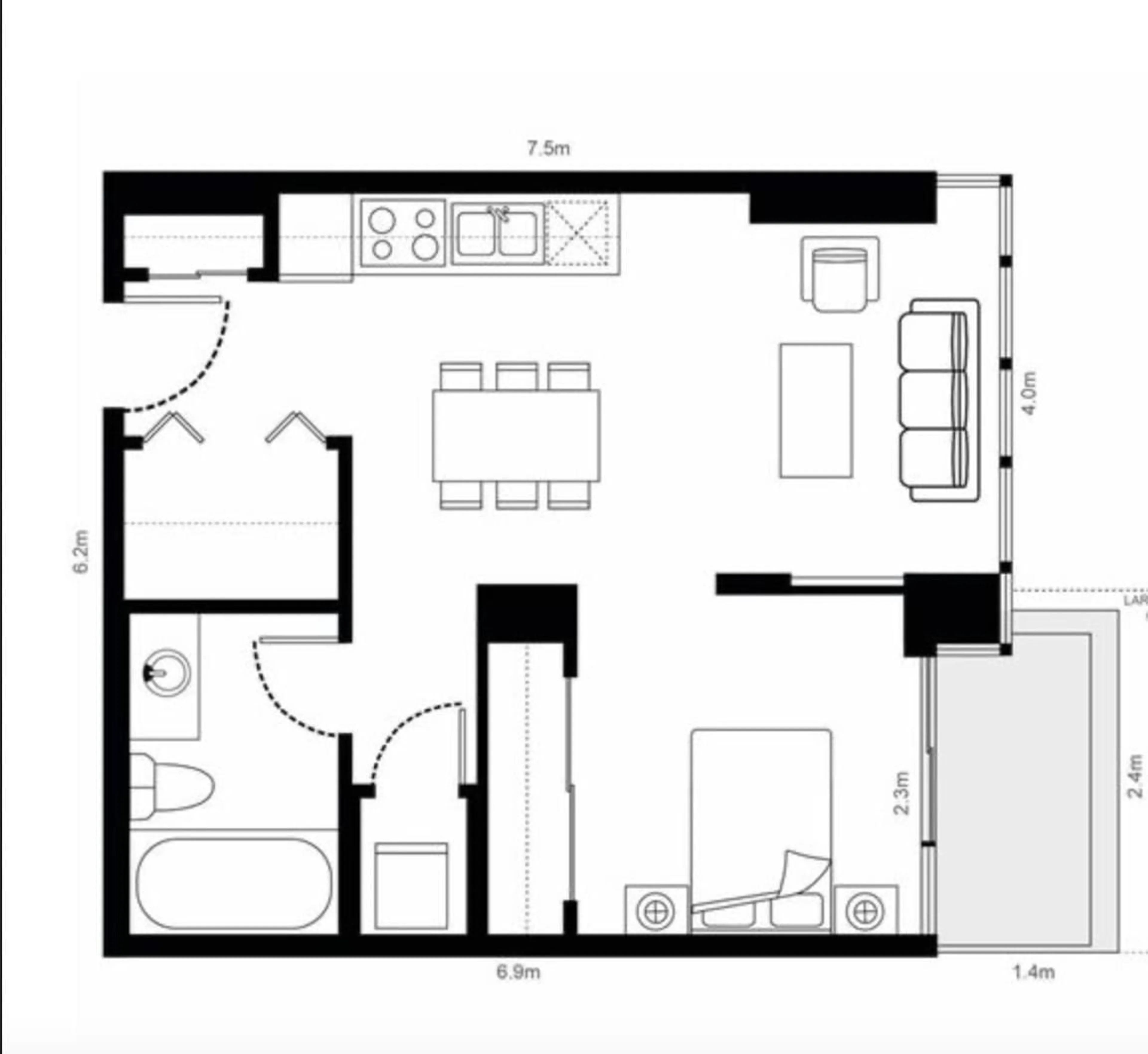 Floor plan for 412 - 10777 UNIVERSITY, Surrey British Columbia V3T0E6