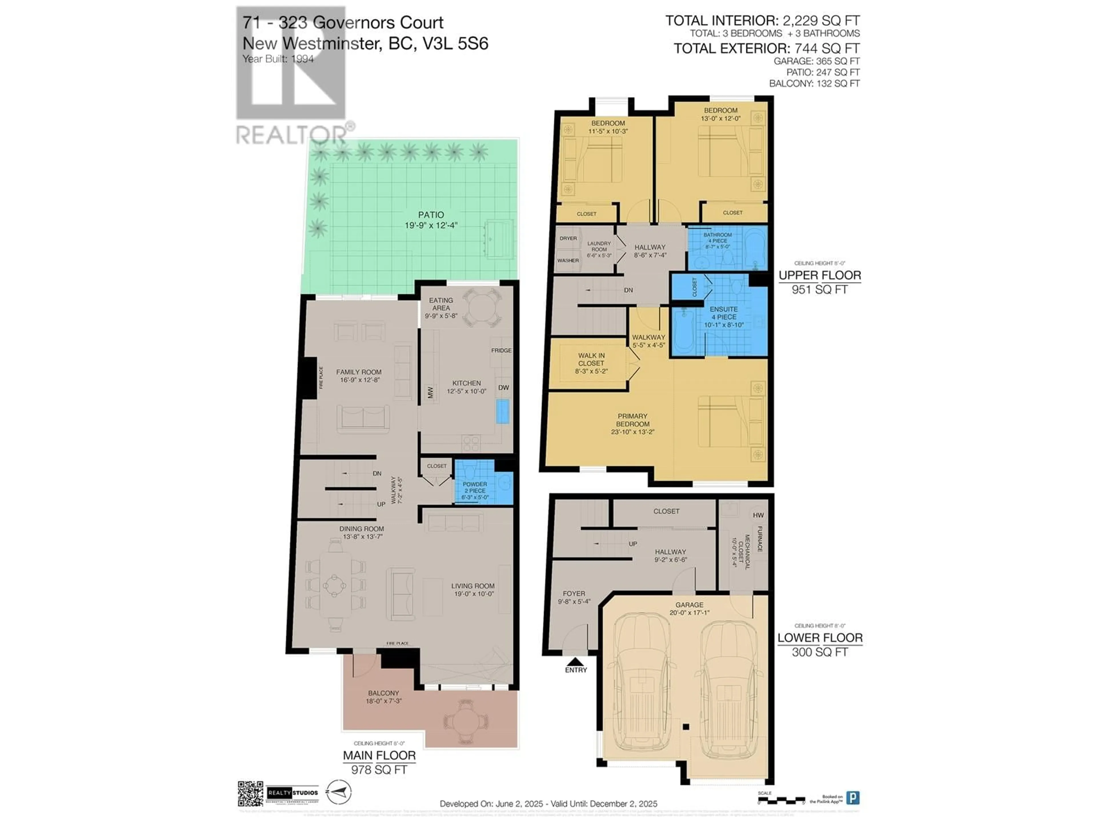 Floor plan for 71 - 323 GOVERNORS COURT, New Westminster British Columbia V3L5S6