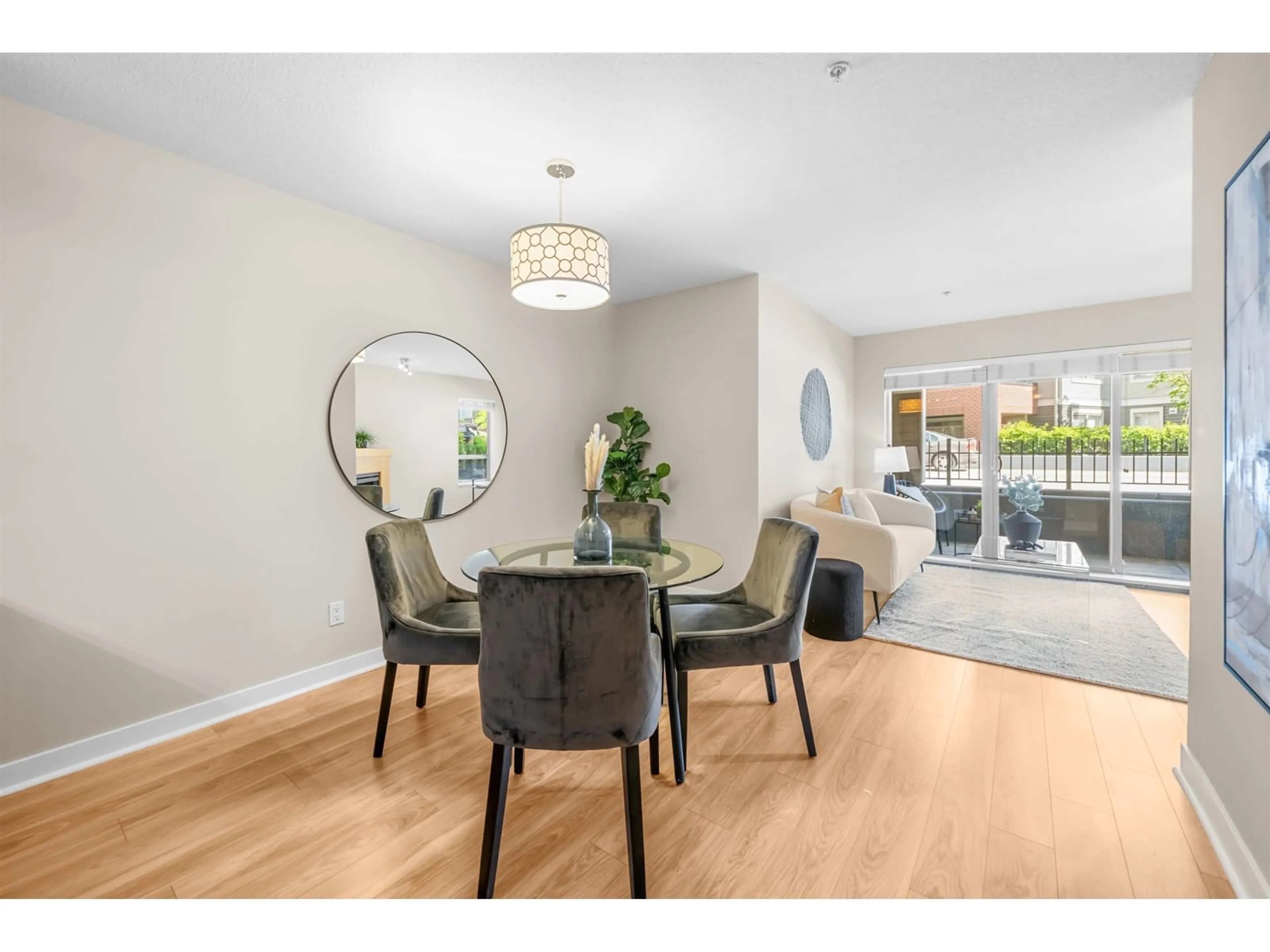 Dining room, wood/laminate floor for E102 - 8929 202, Langley British Columbia V1M0B4