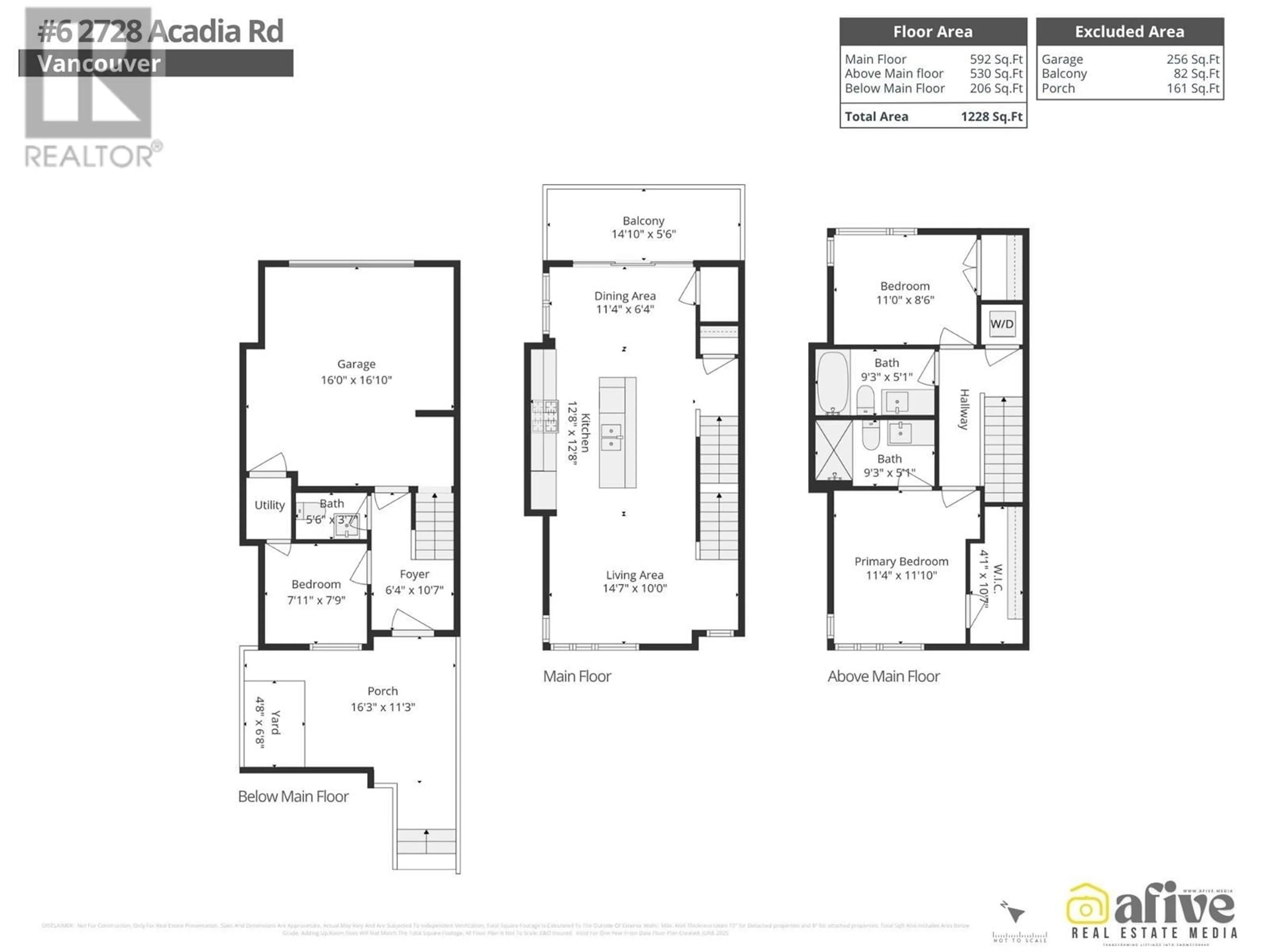 Floor plan for 6 - 2728 ACADIA ROAD, Vancouver British Columbia V6T0E6