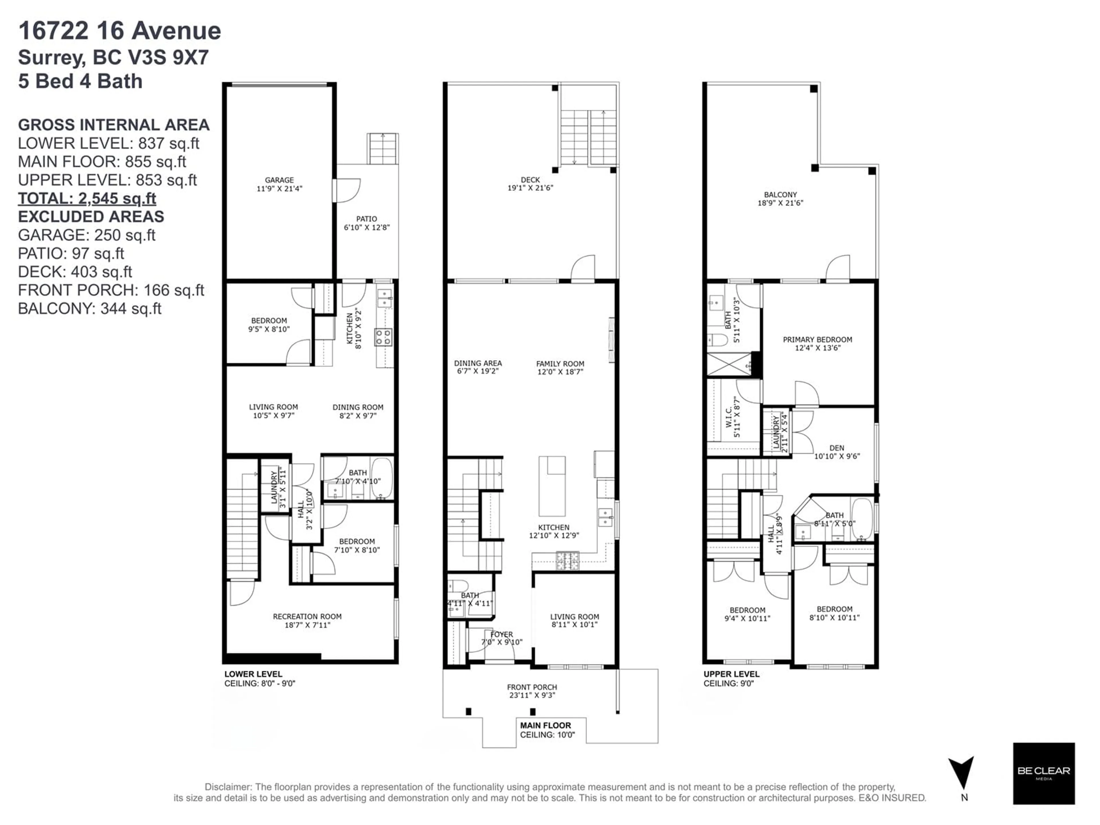 Floor plan for 16722 16, Surrey British Columbia V3S9X7