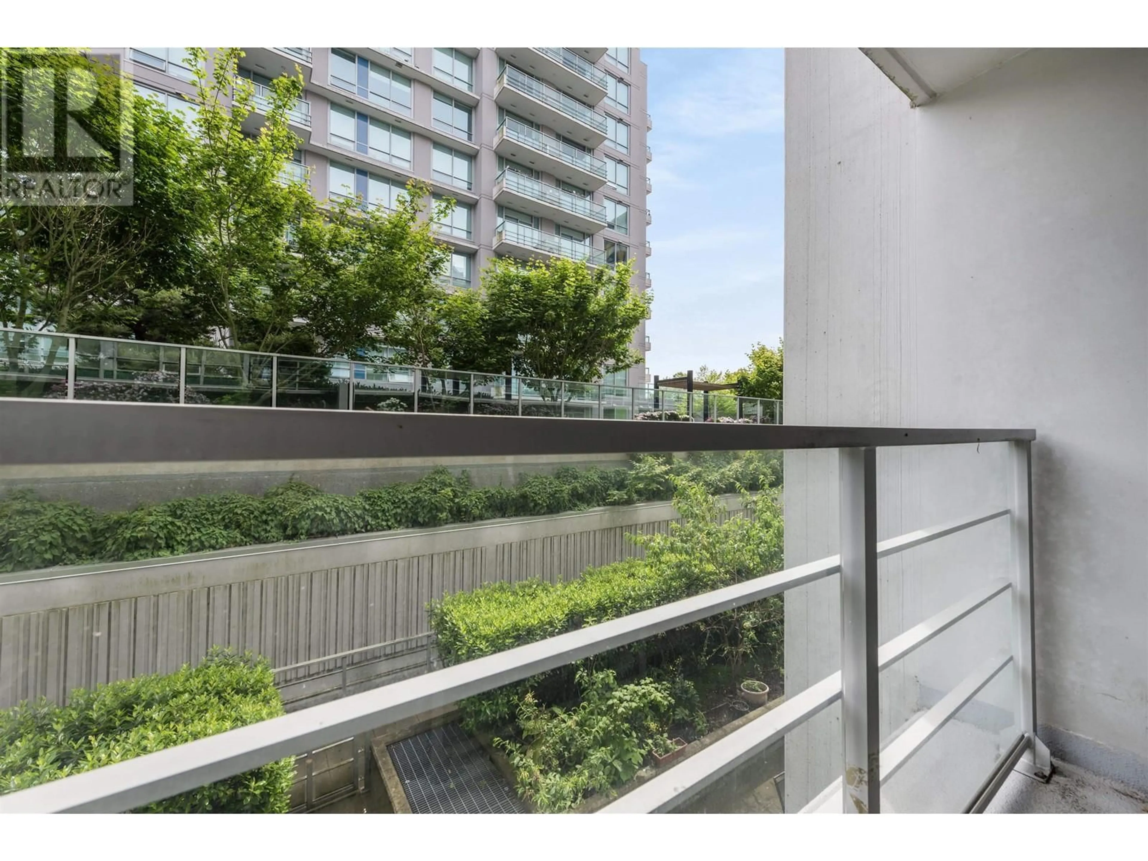 Balcony in the apartment, city buildings view from balcony for 511 - 8280 LANSDOWNE ROAD, Richmond British Columbia V6X0B2