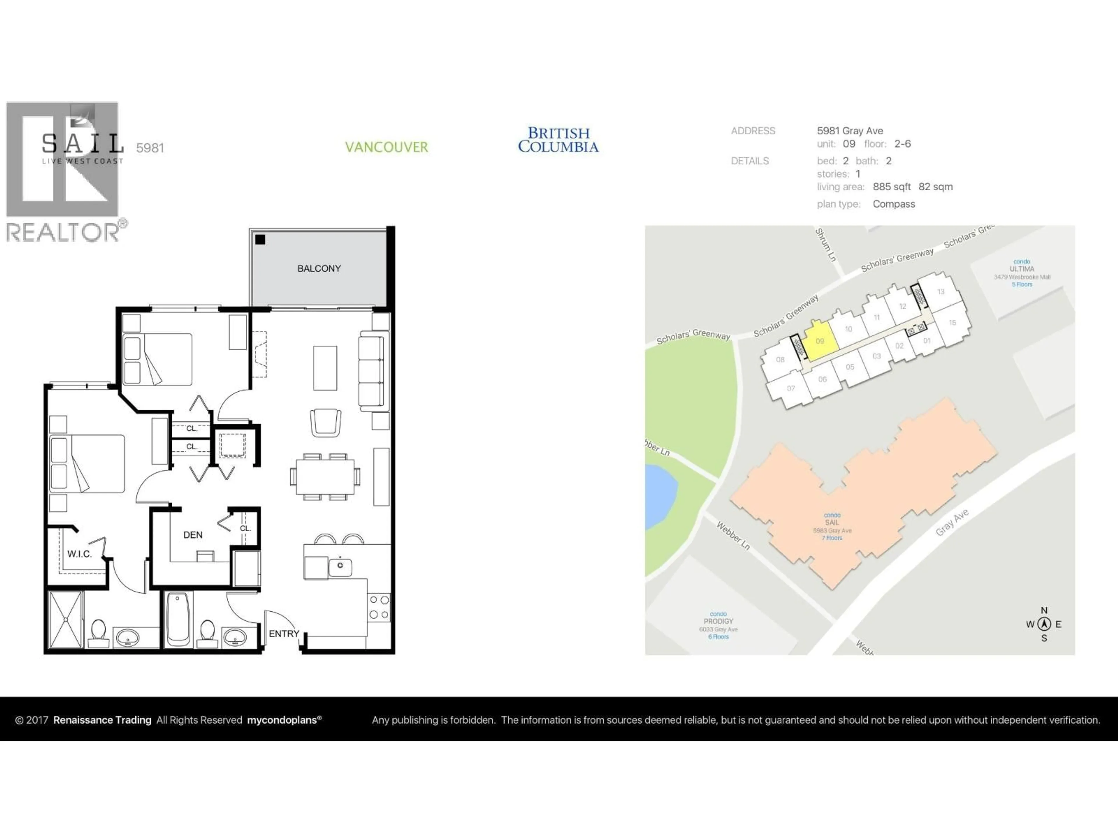 Floor plan for 309 - 5981 GRAY AVENUE, Vancouver British Columbia V6S0G1