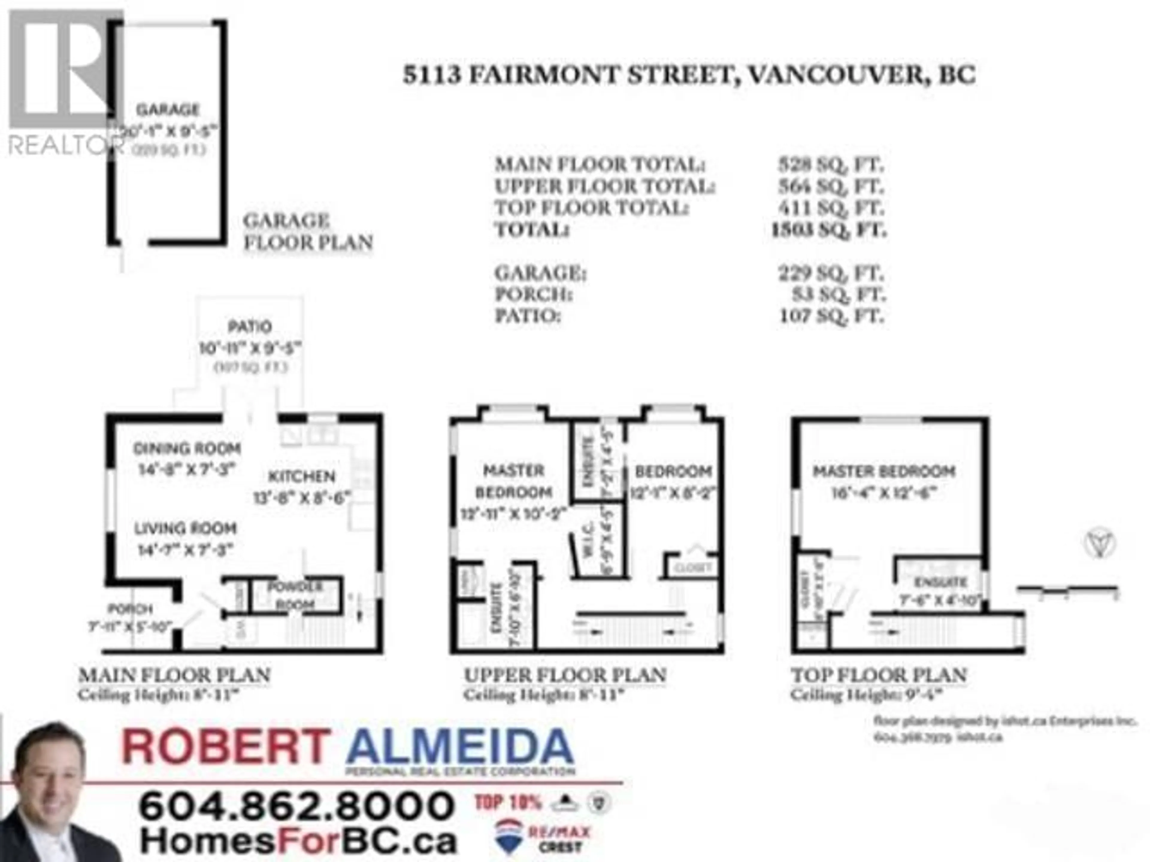 Floor plan for 5113 FAIRMONT STREET, Vancouver British Columbia V5R3V4