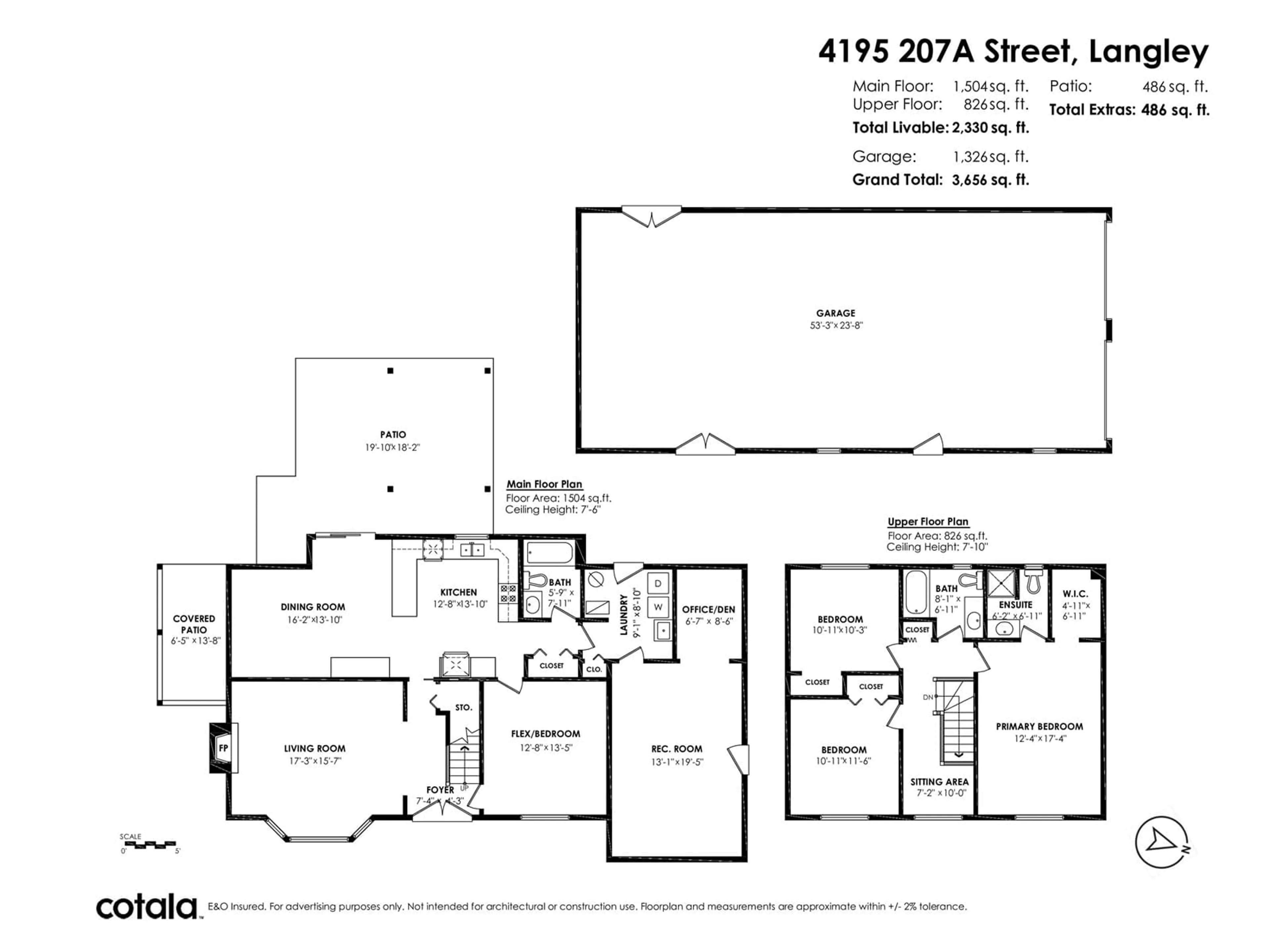 Floor plan for 4195 207A, Langley British Columbia V3A2G5