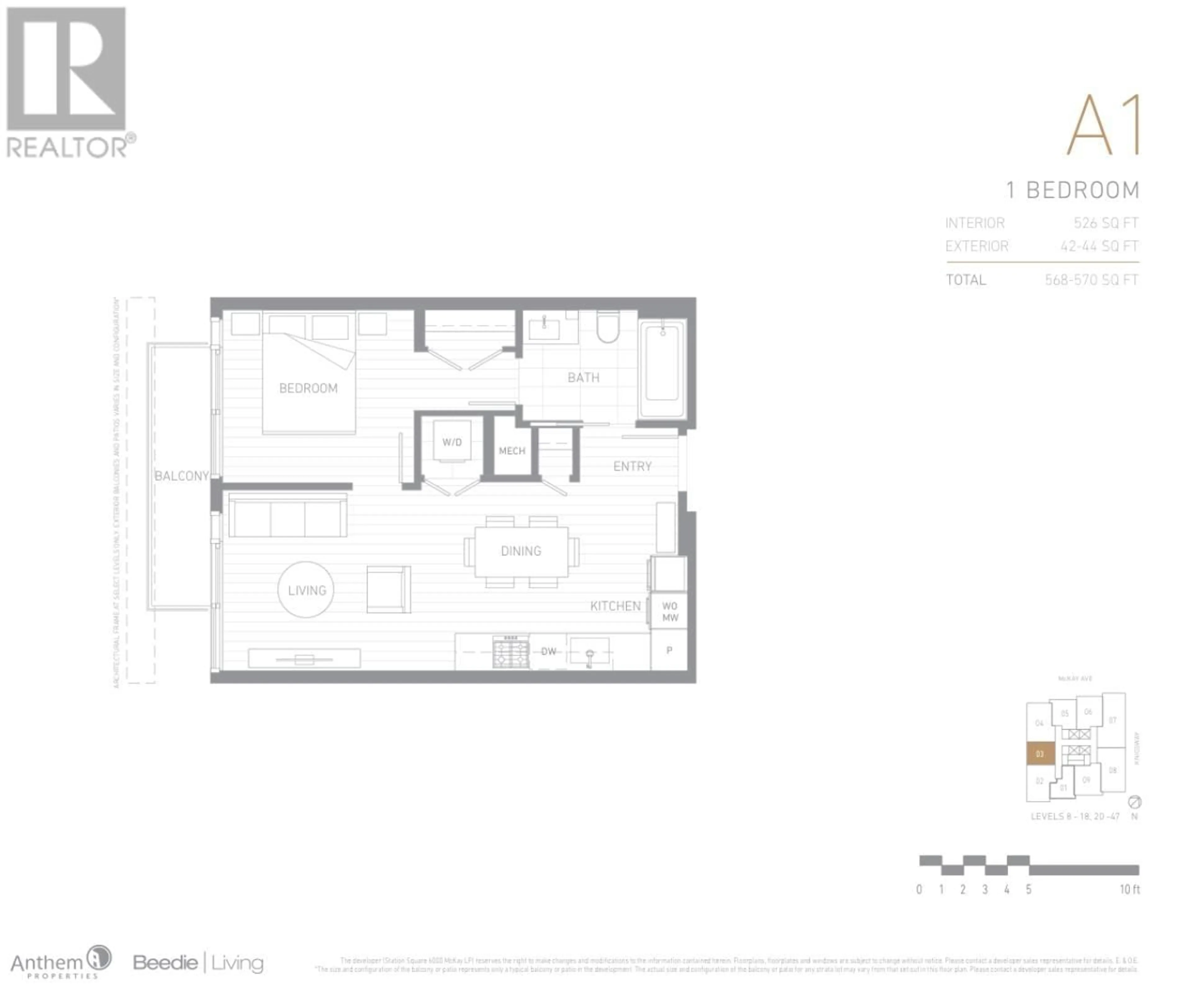 Floor plan for 3403 - 6000 MCKAY AVENUE, Burnaby British Columbia V5H0K2
