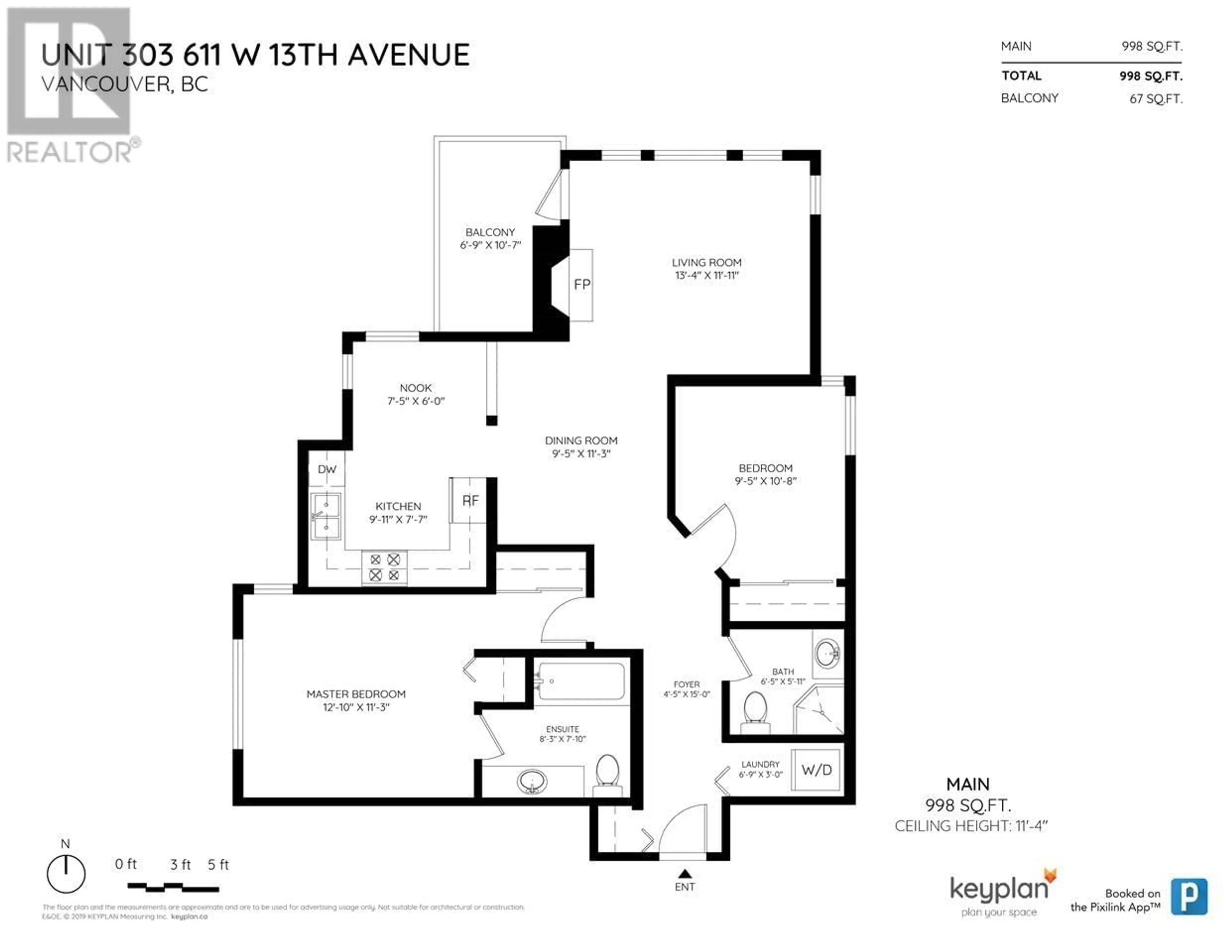 Floor plan for 303 - 611 13TH AVENUE, Vancouver British Columbia V5Z1N8