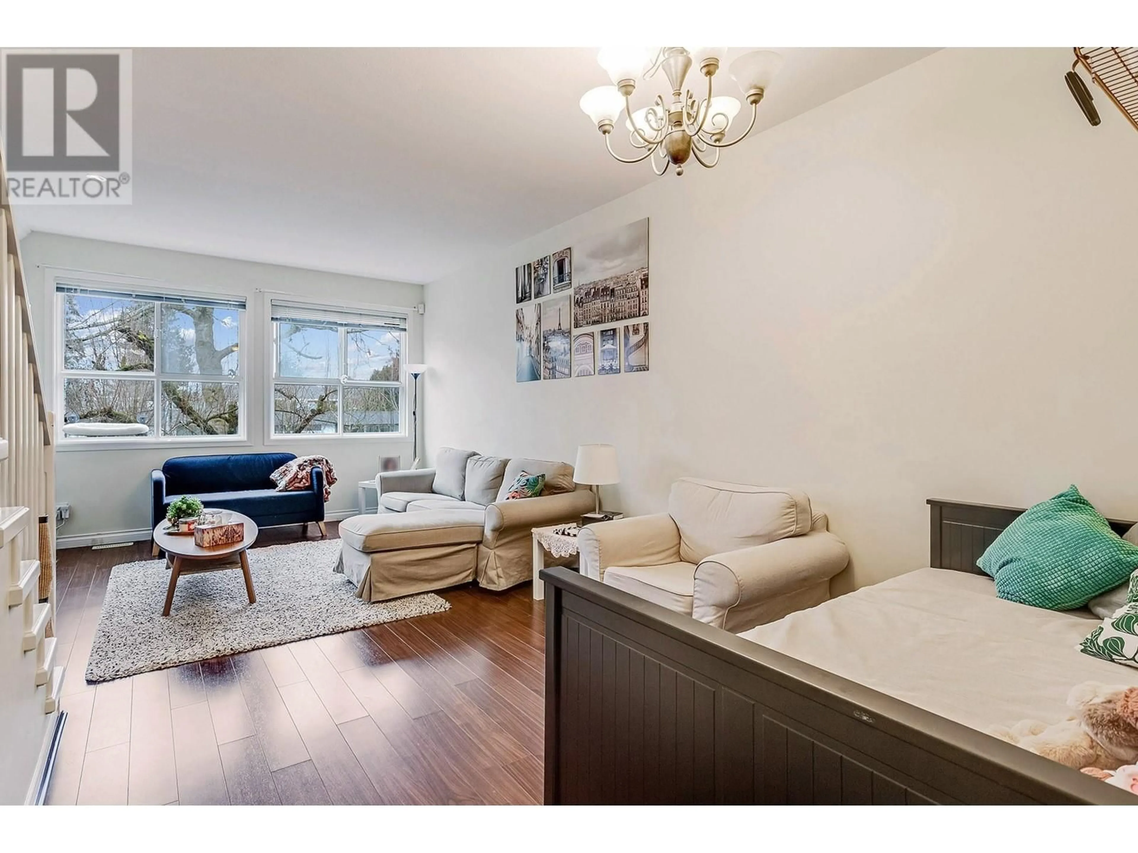 Living room with furniture, wood/laminate floor for 7 - 6811 LIVINGSTONE PLACE, Richmond British Columbia V7C5V8