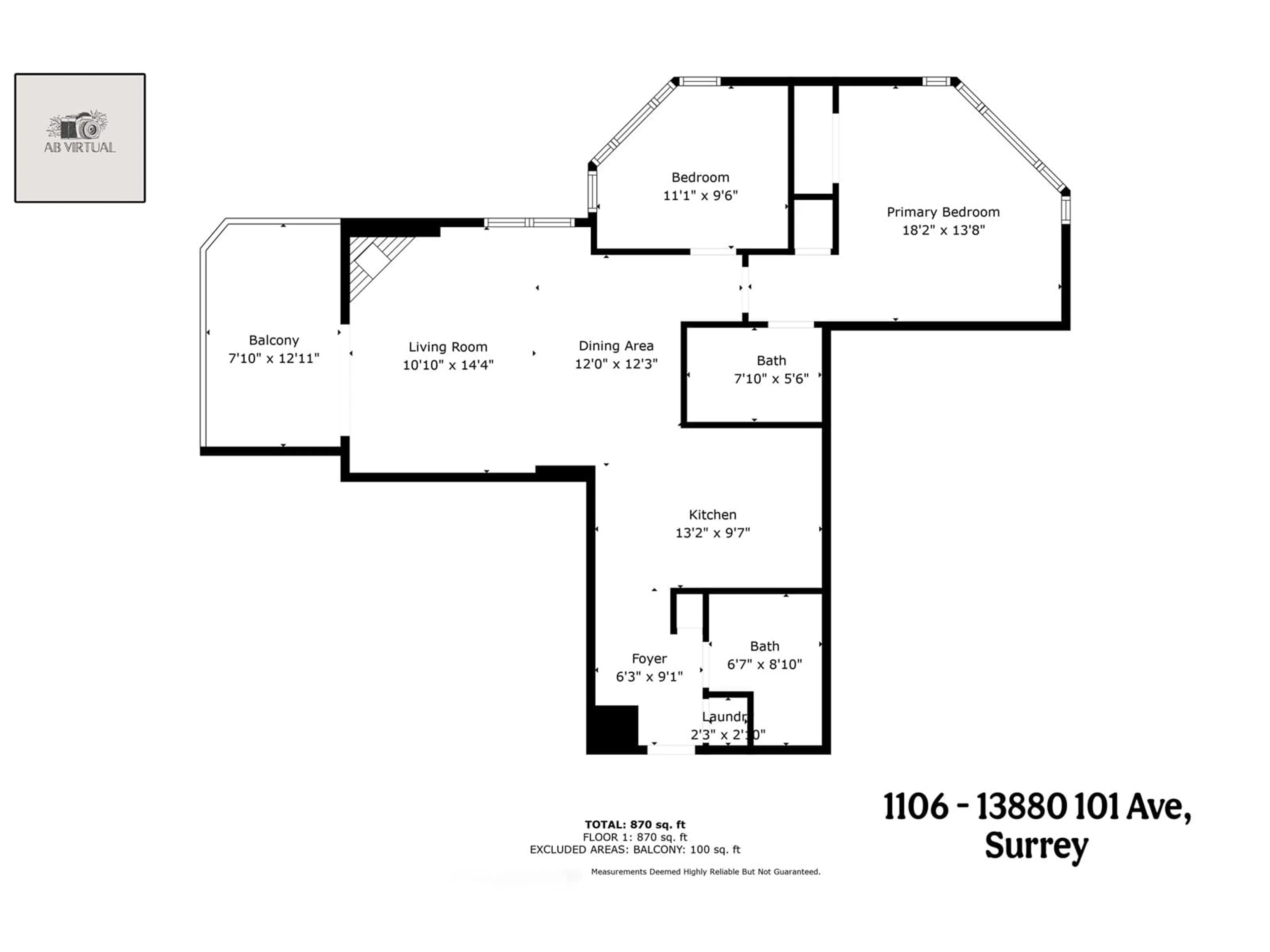 Floor plan for 1106 - 13880 101, Surrey British Columbia V3T5T1