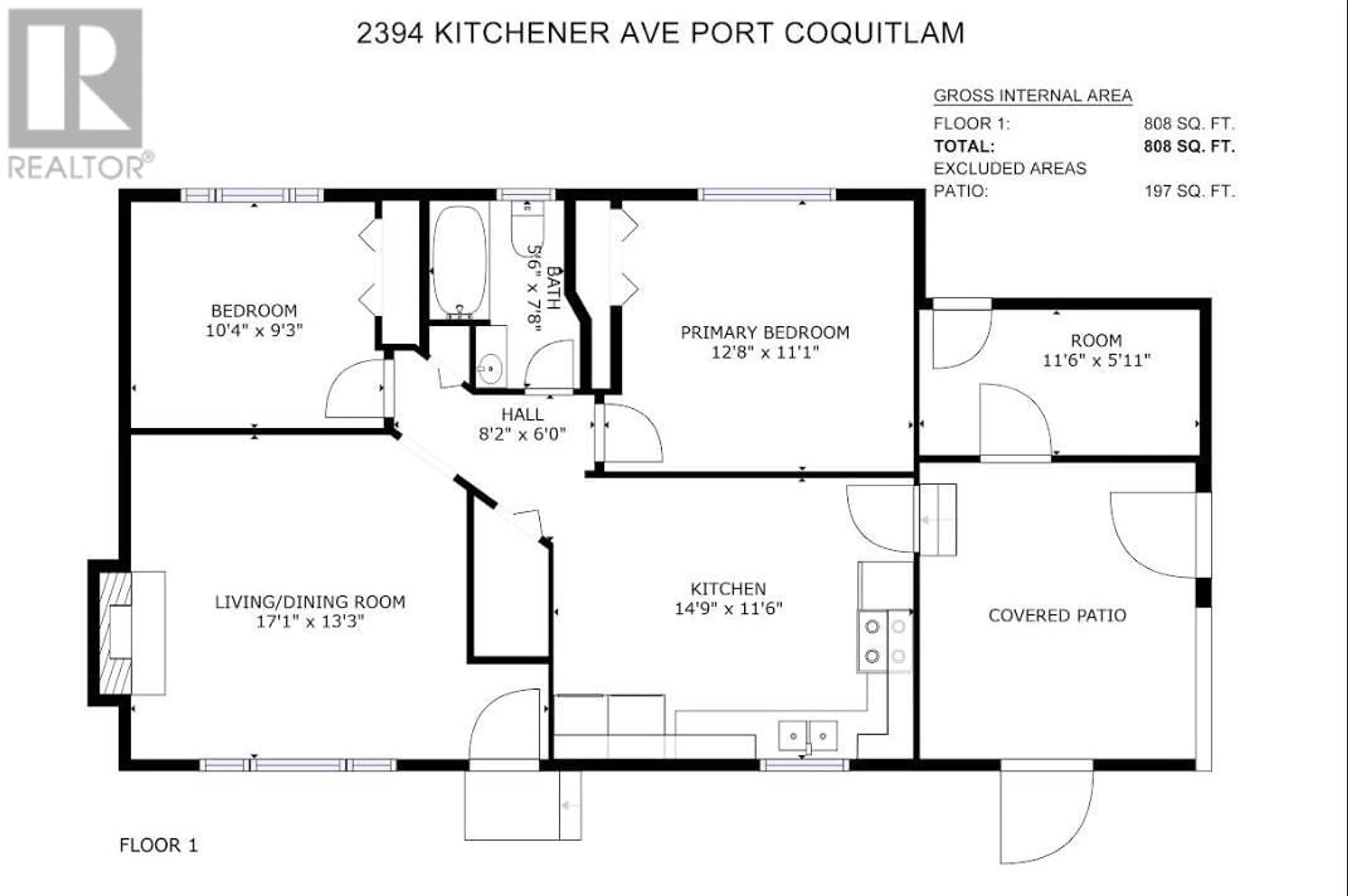 Floor plan for 2390 - 2394 KITCHENER AVENUE, Port Coquitlam British Columbia V3B2A9