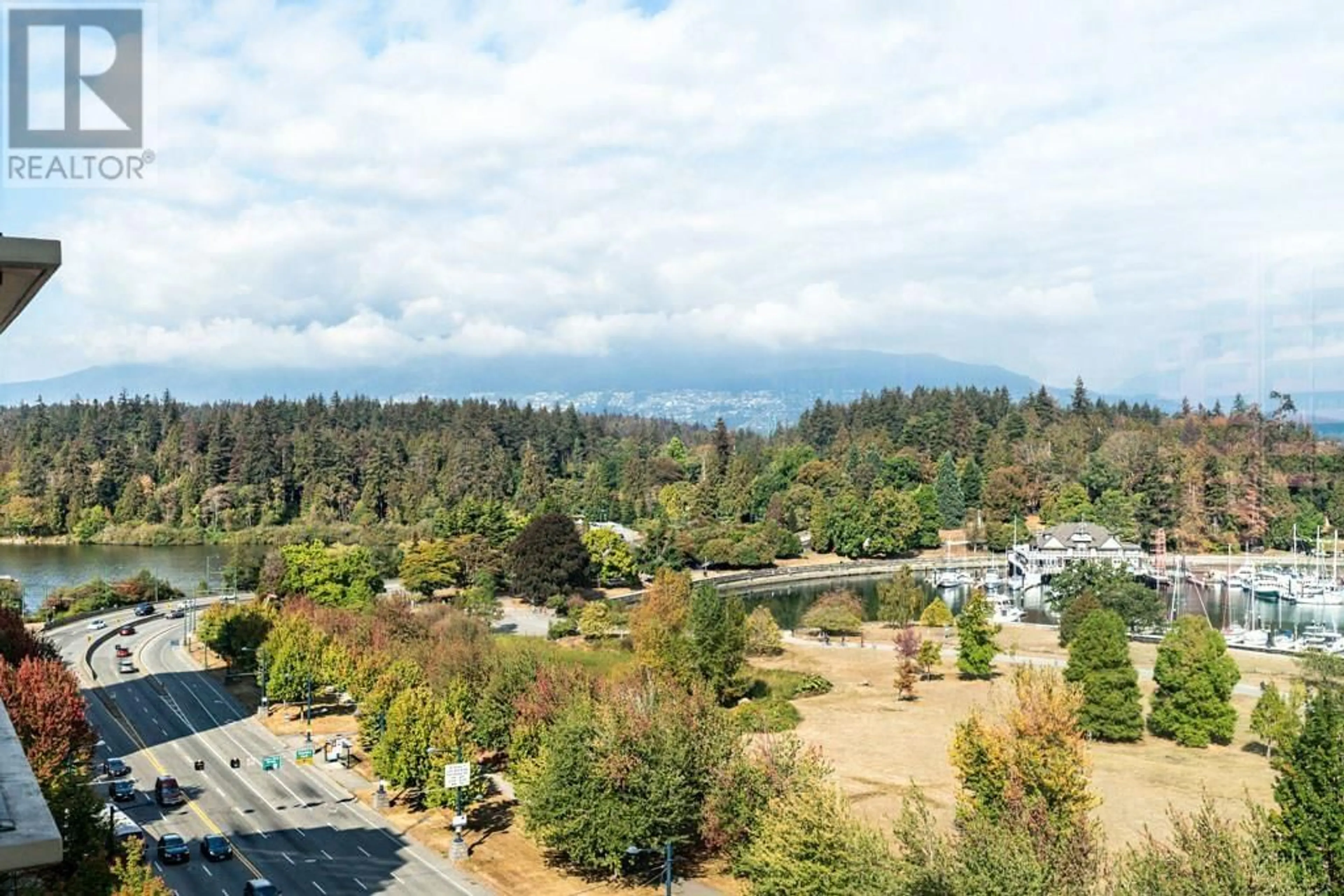 A pic from outside/outdoor area/front of a property/back of a property/a pic from drone, mountain view for 1101 - 1863 ALBERNI STREET, Vancouver British Columbia V6G3H8