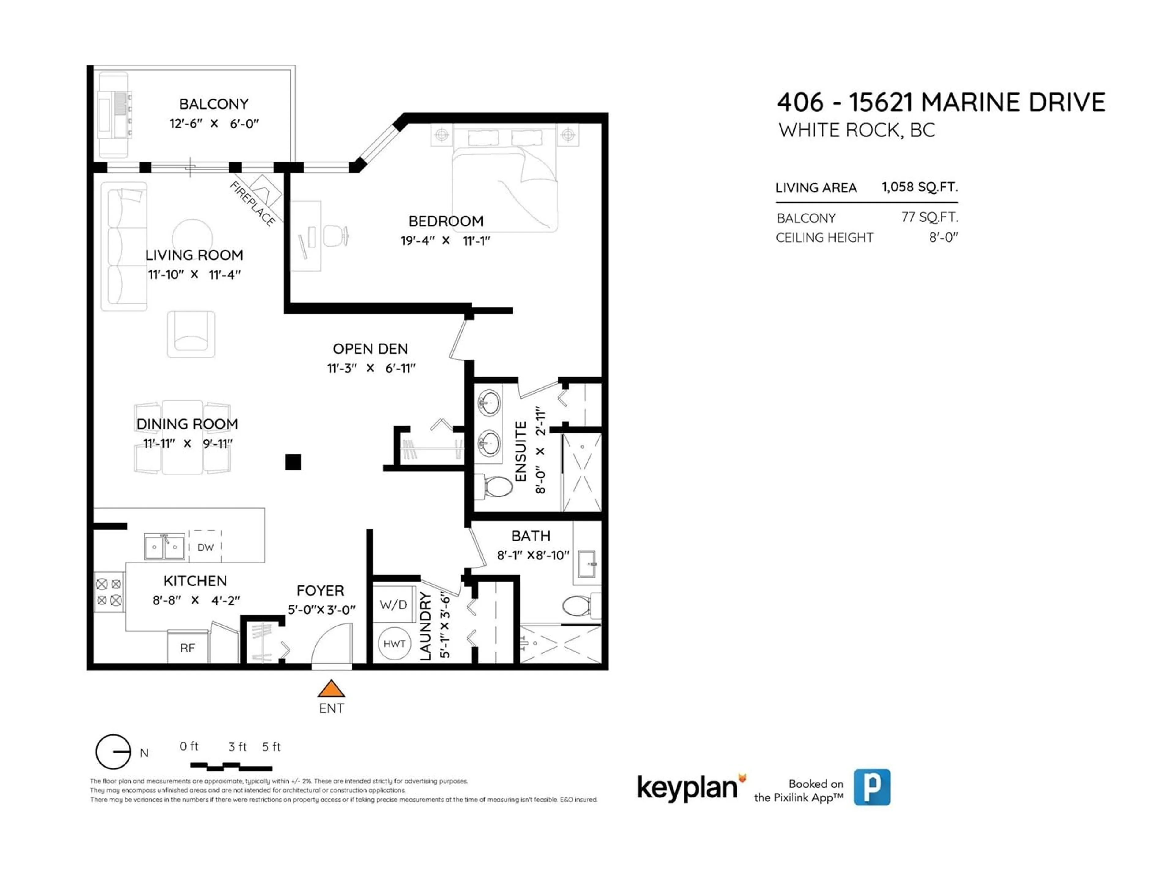 Floor plan for 406 - 15621 MARINE, White Rock British Columbia V4B1E1