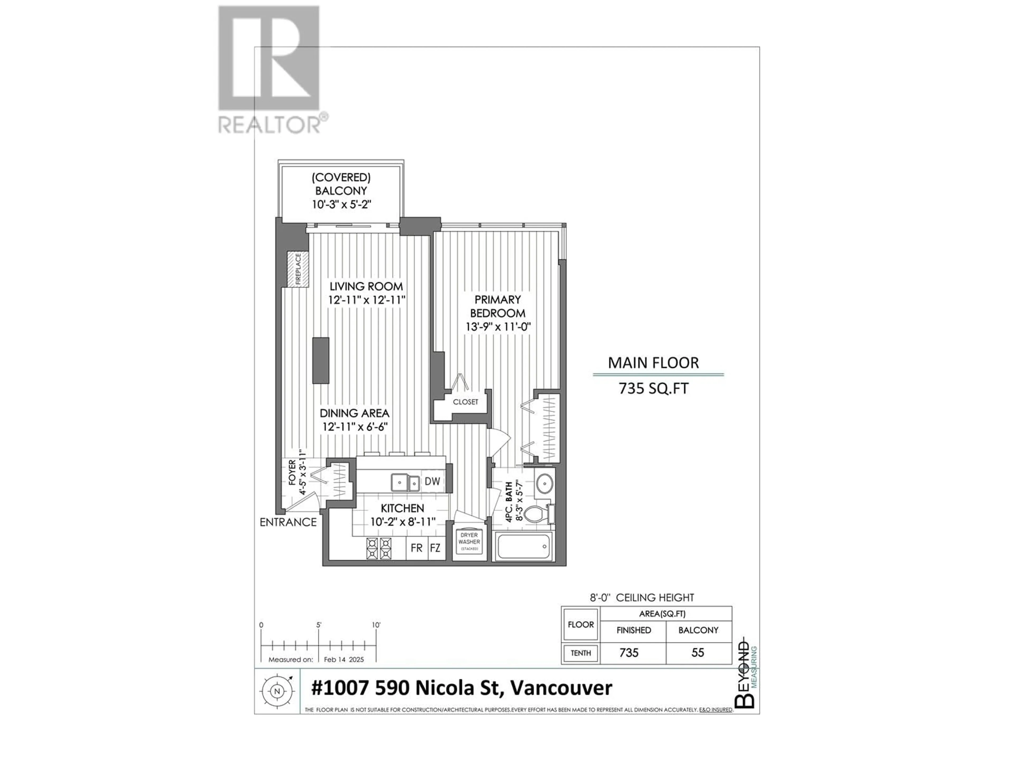 Floor plan for 1007 - 590 NICOLA STREET, Vancouver British Columbia V6G3J8